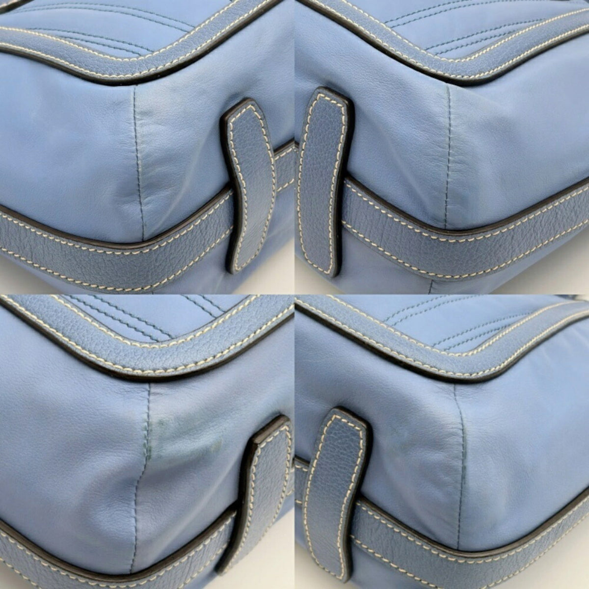 Celine Blue Leather Tote Bag (Pre-Owned)