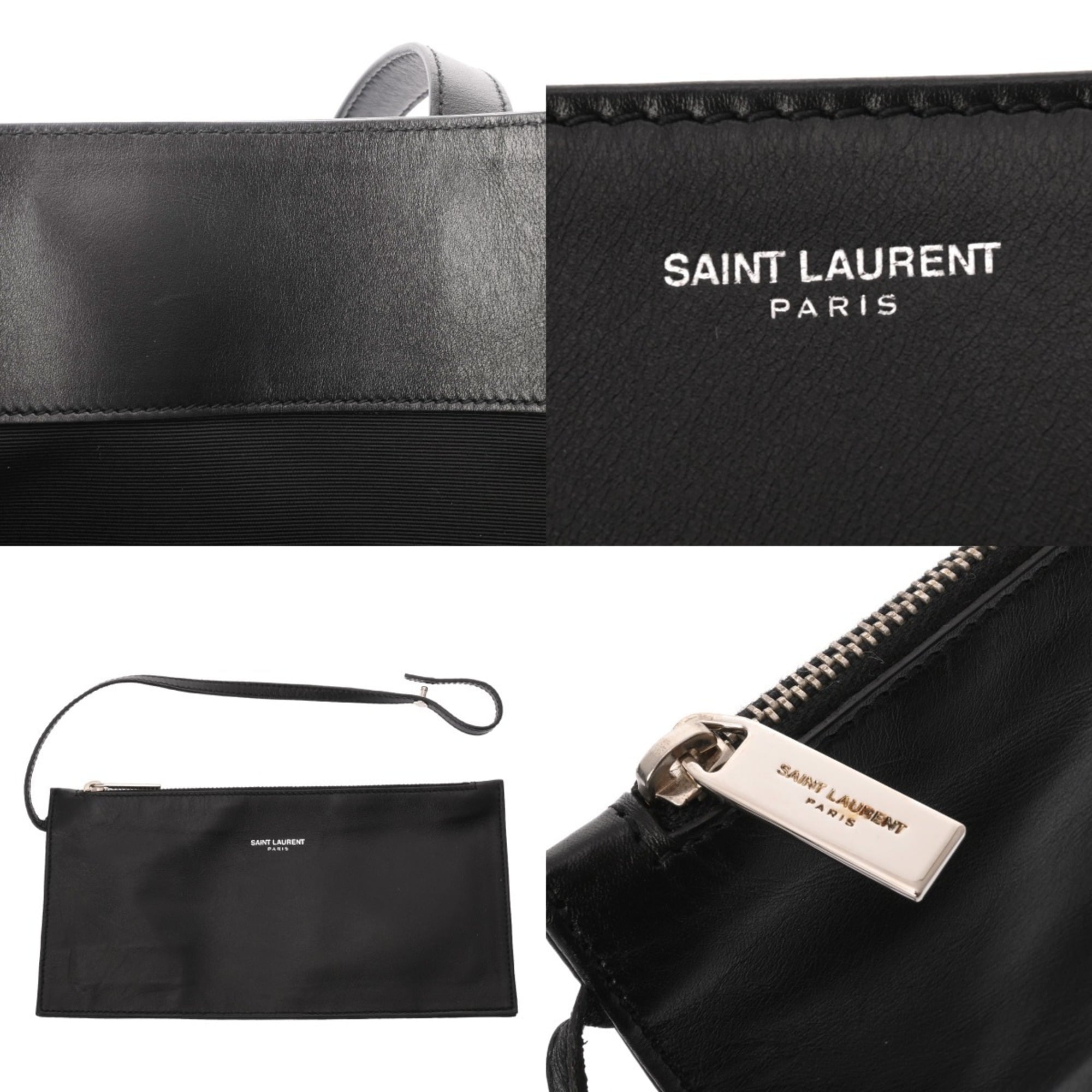 Saint Laurent Black Leather Tote Bag (Pre-Owned)