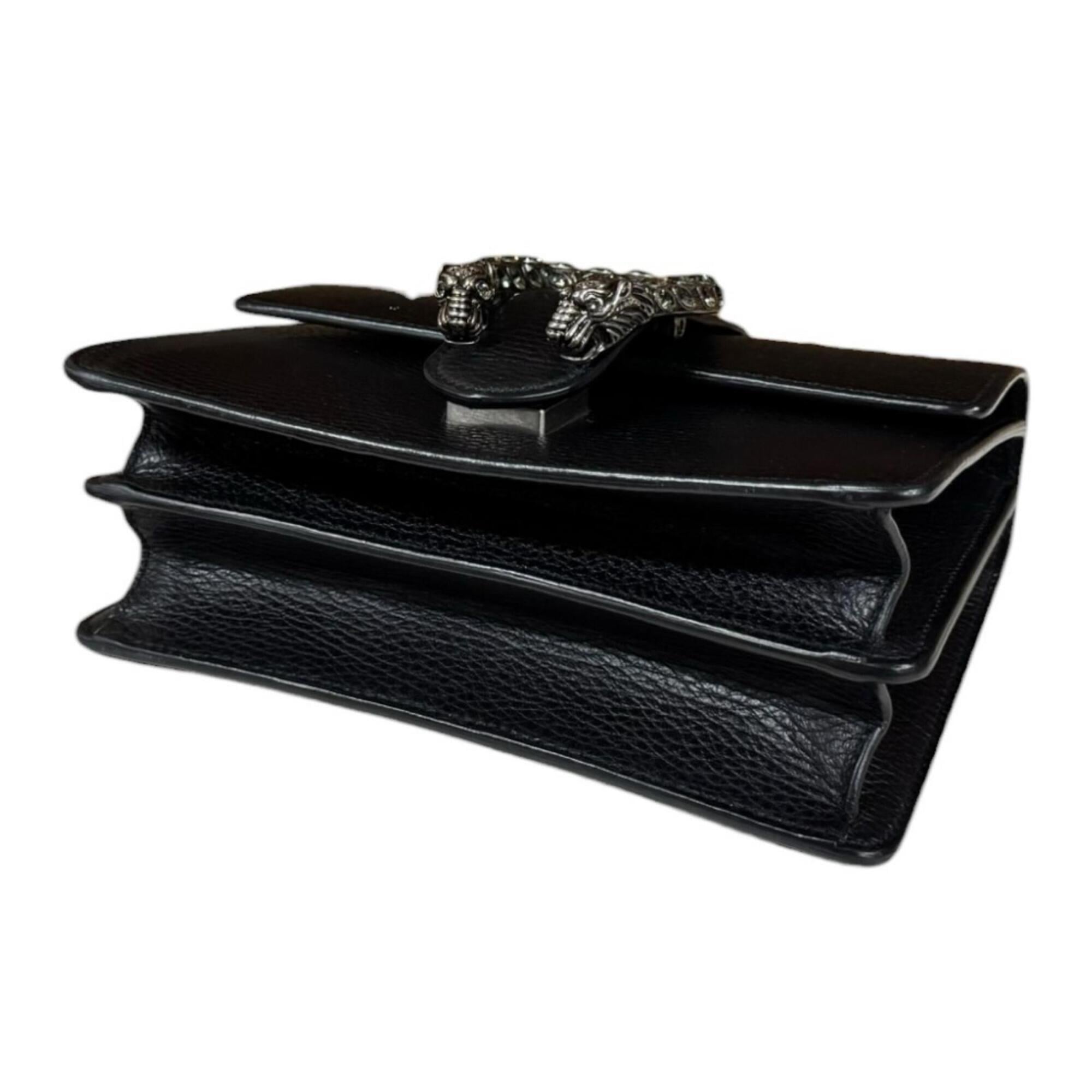 Gucci Black Bamboo Leather Handbag Shoulder Bag (Pre-Owned)