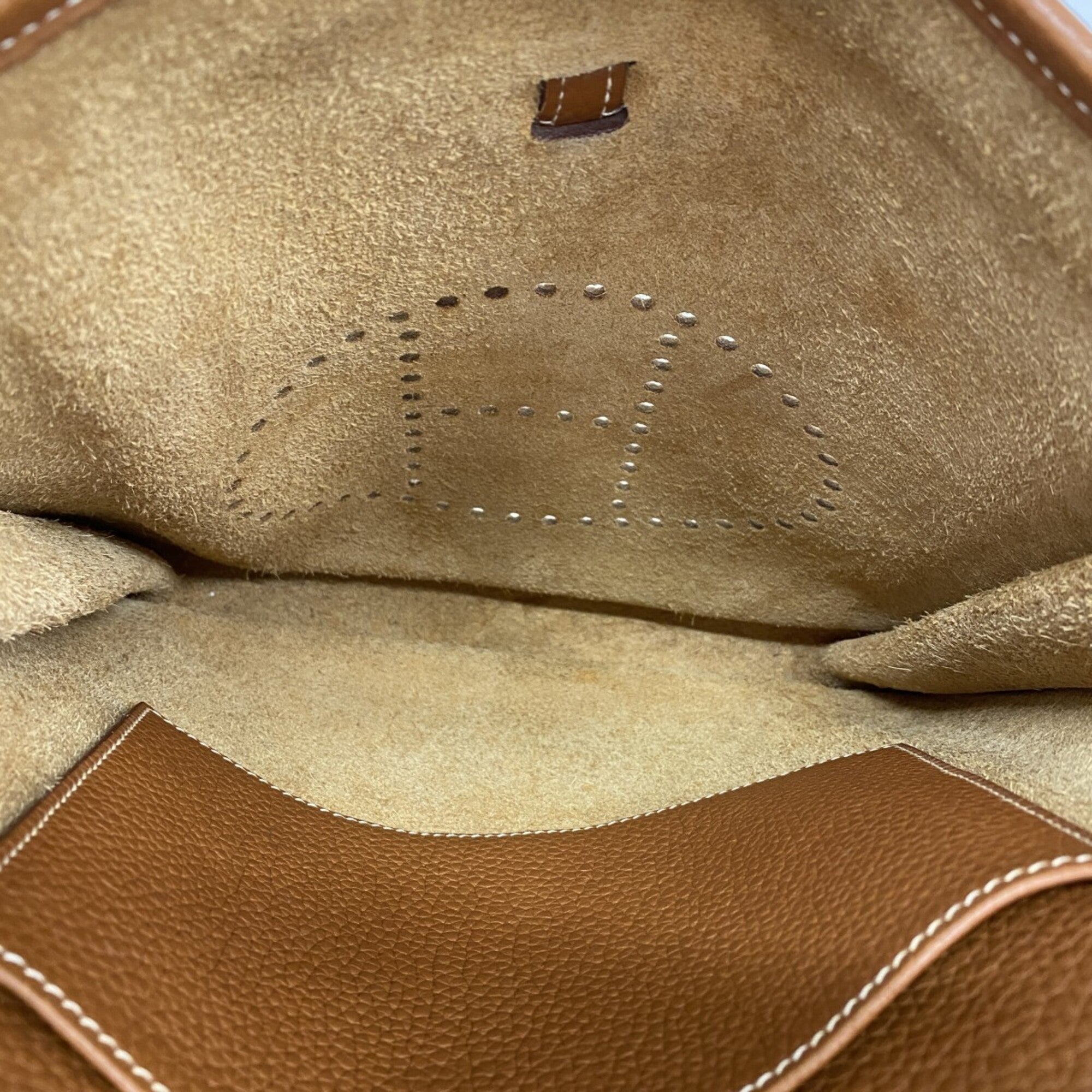 Hermes Gold Taurillon Clemence Leather Shoulder Bag (Pre-Owned)