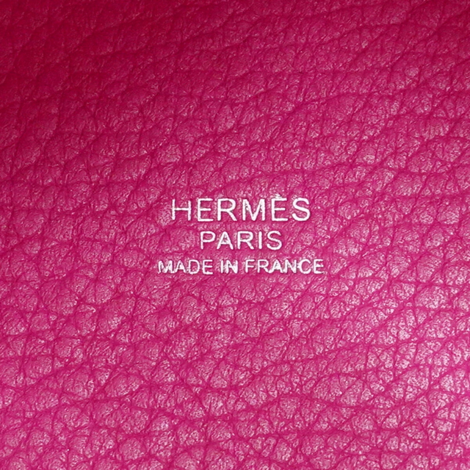 Hermes Rose Purple Taurillon Clemence Leather Handbag (Pre-Owned)