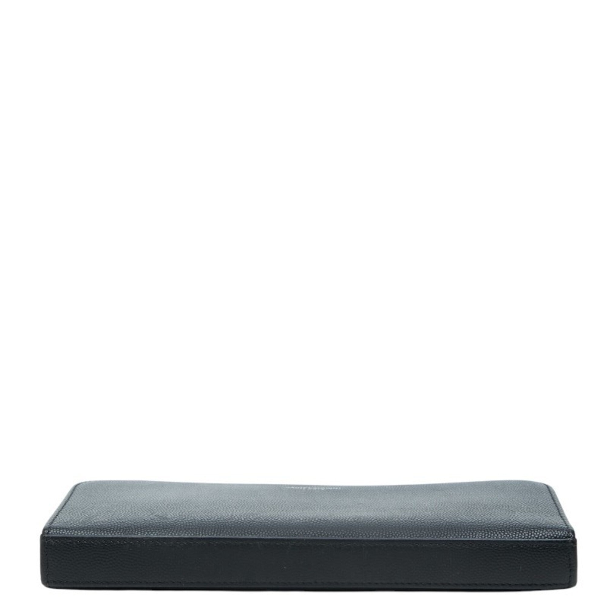 Saint Laurent Black Leather Long Wallet (Bi-Fold) (Pre-Owned)