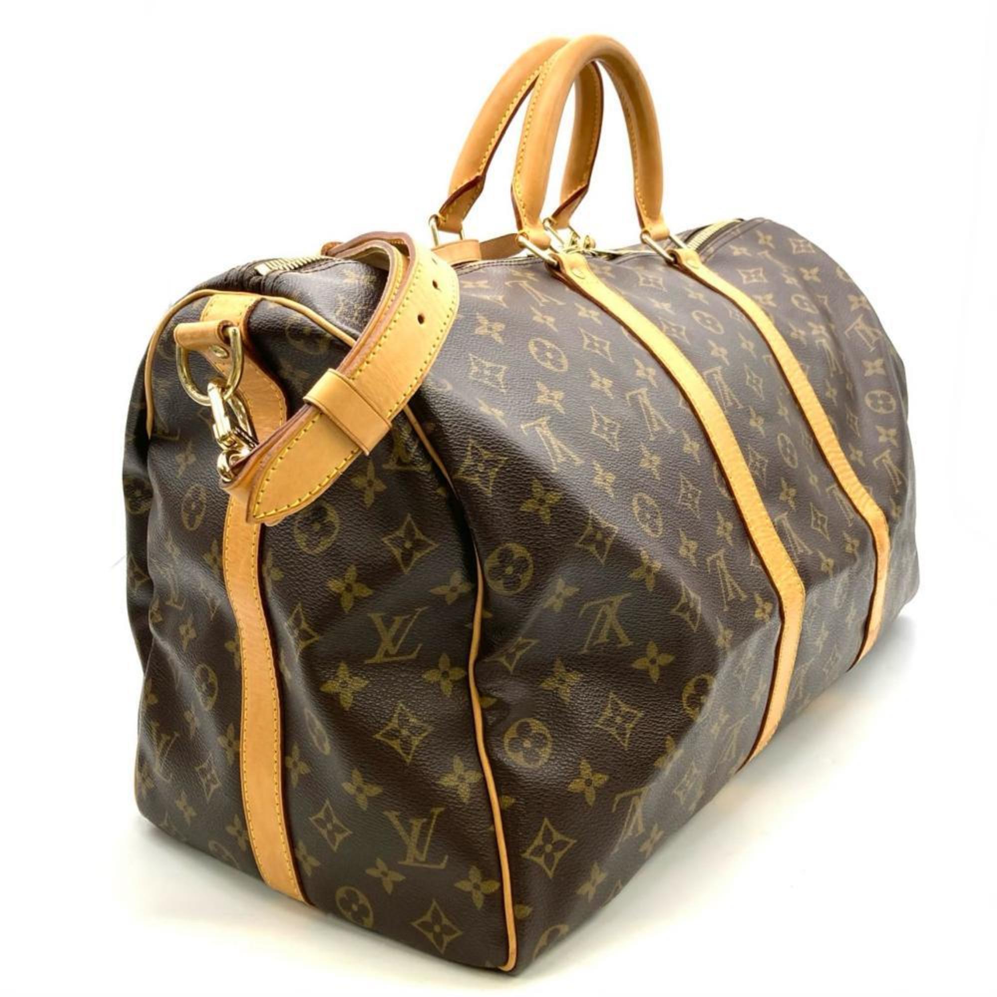 Louis Vuitton Monogram Brown Monogram Leather Boston Bag (Pre-Owned)