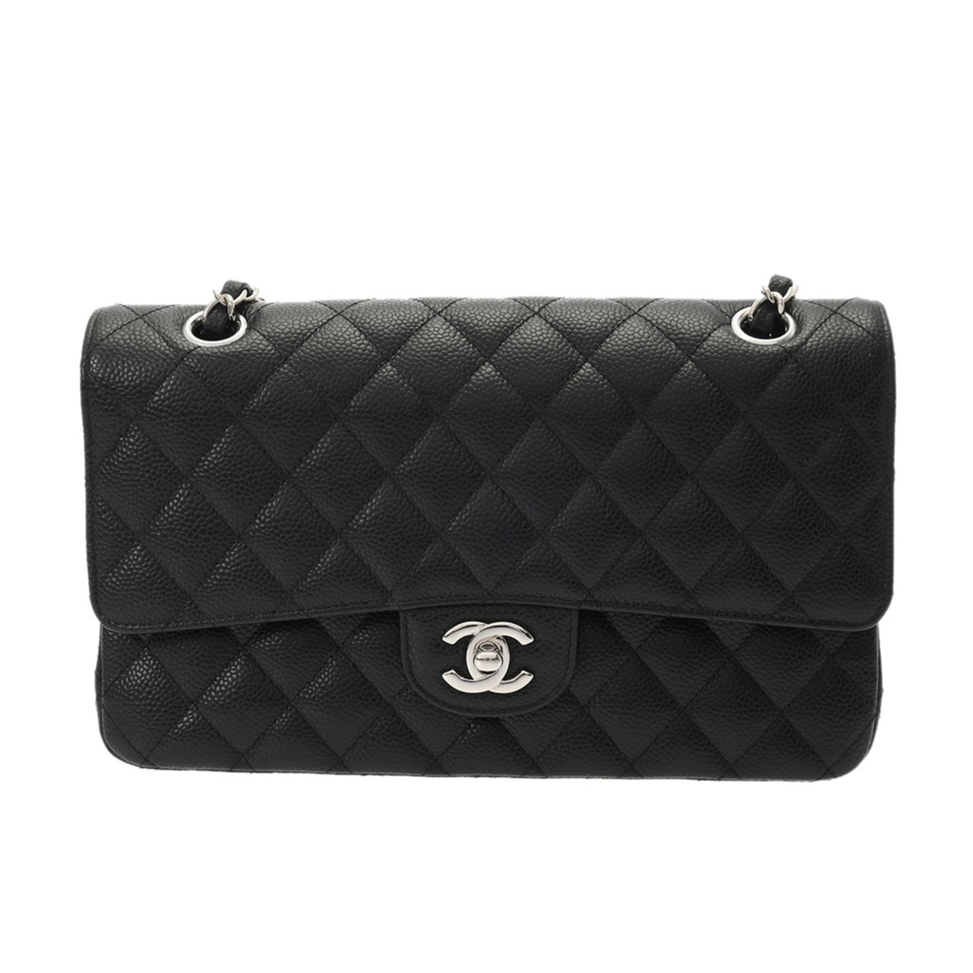 Chanel Black Grained Calfskin Shoulder Bag (Pre-Owned)