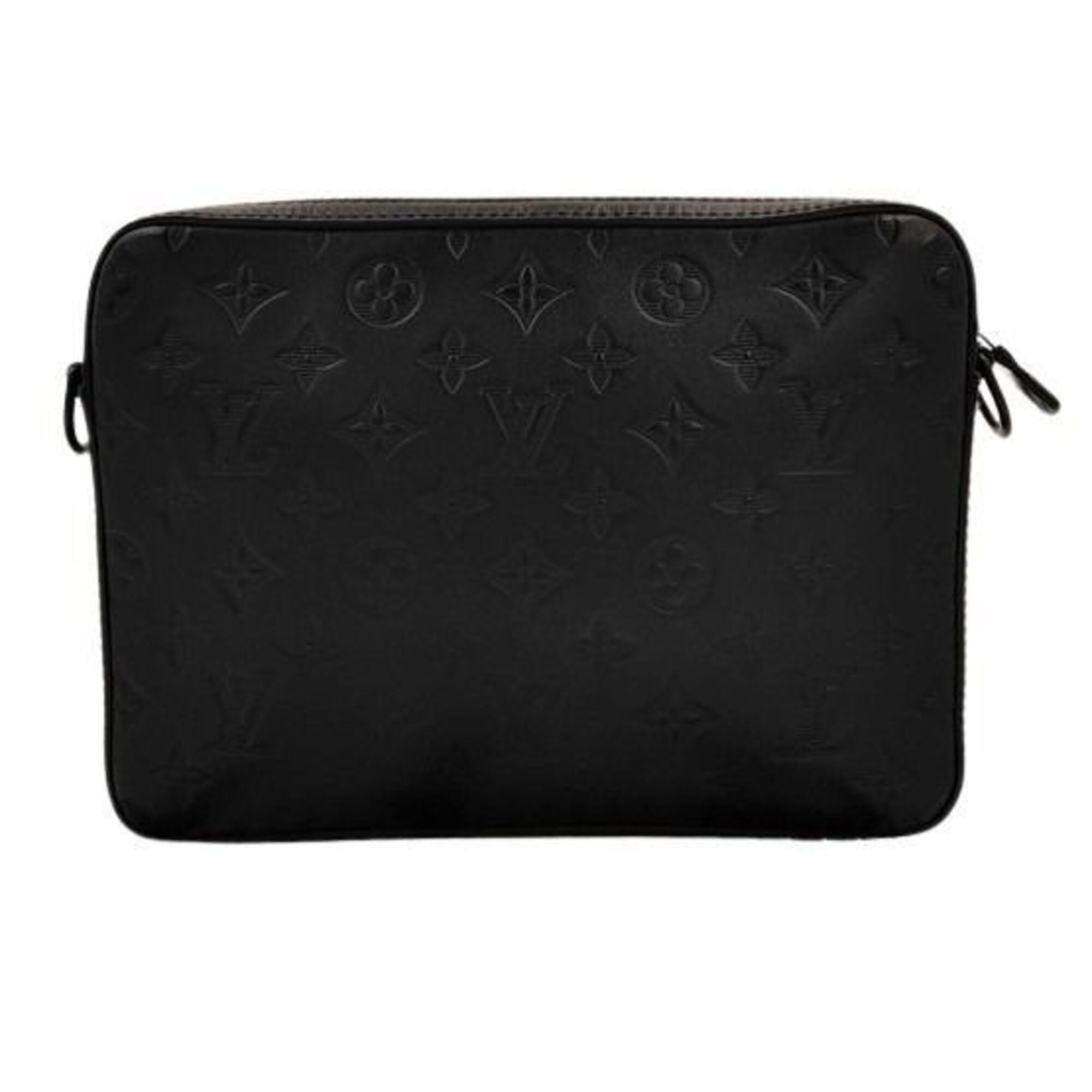 Louis Vuitton Black Monogram Leather Pouch Shoulder Bag (Pre-Owned)