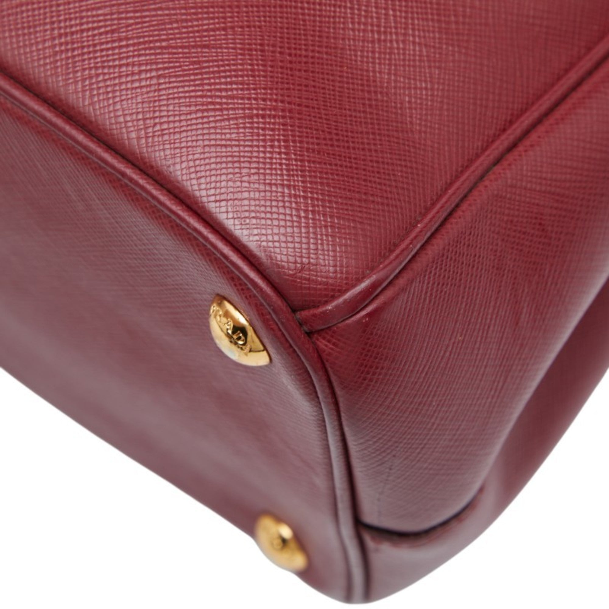 Prada Bordeaux Red Color Wine Leather Handbag Shoulder Bag (Pre-Owned)