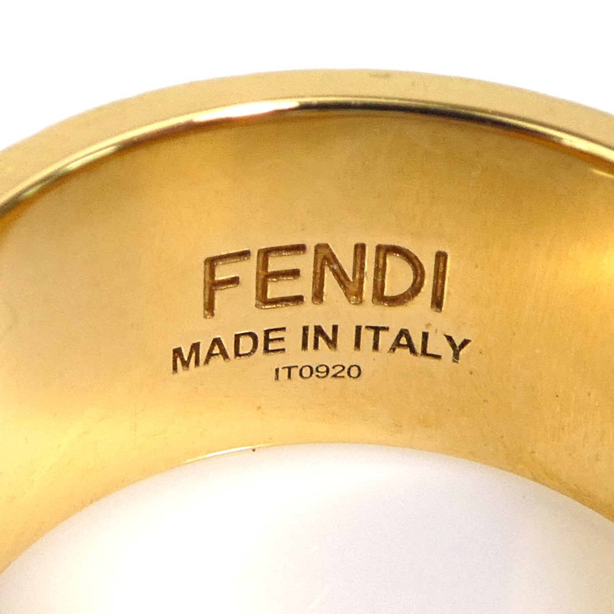 Fendi Gold Metal Band Ring (Pre-Owned)