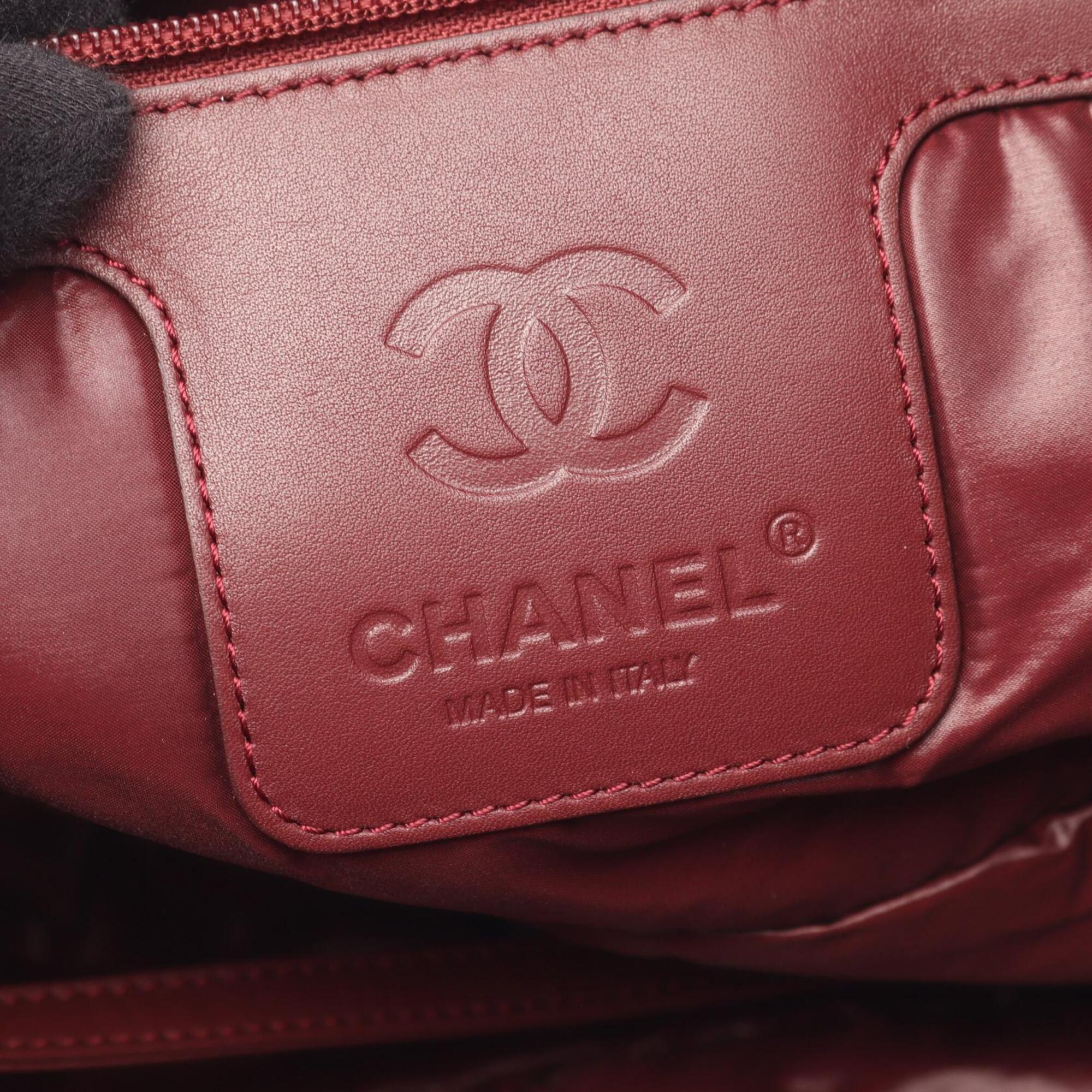 Chanel Black Nylon Leather Handbag Tote Bag (Pre-Owned)