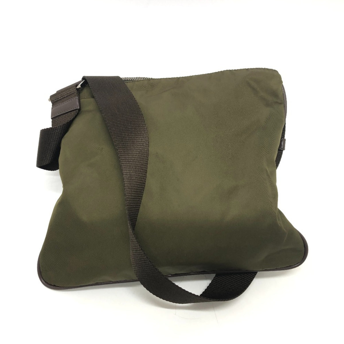 Prada Khaki Nylon Shoulder Bag (Pre-Owned)