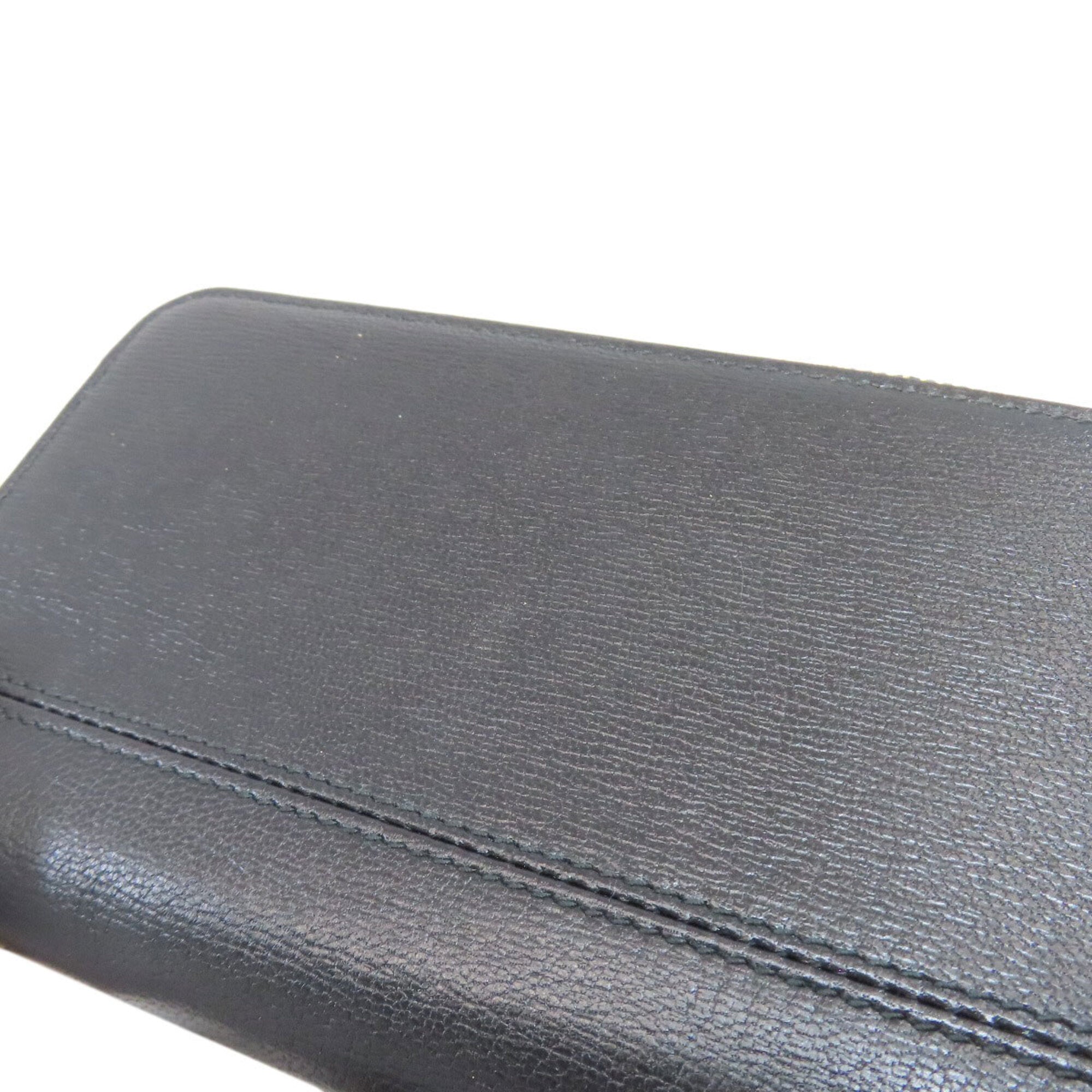 Bvlgari Black Leather Long Wallet (Bi-Fold) (Pre-Owned)