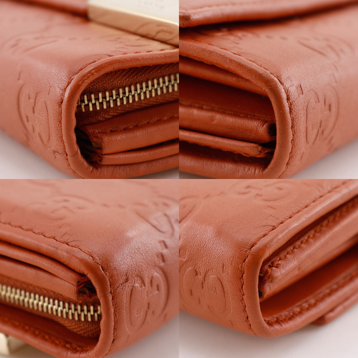 Gucci Orange Leather Chain/Shoulder Wallet (Pre-Owned)