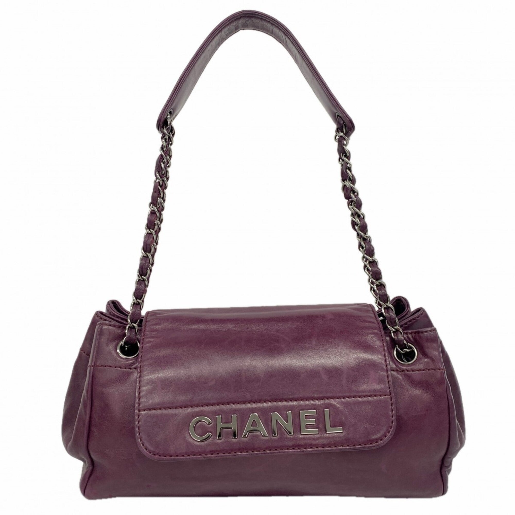Chanel Purple Leather Shoulder Bag (Pre-Owned)