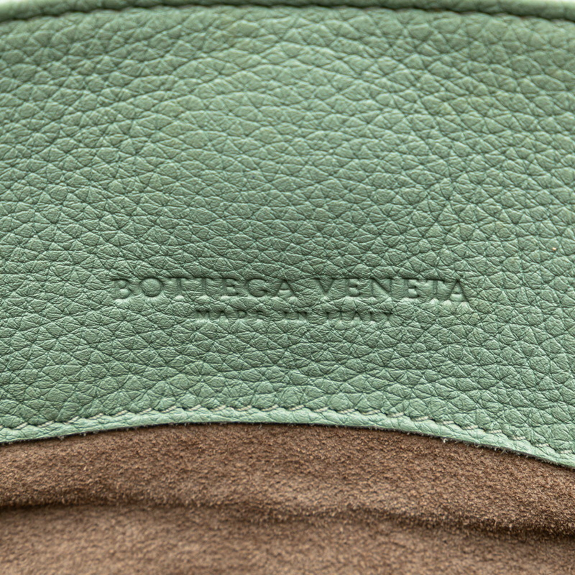 Bottega Veneta Intrecciato Green Leather Handbag (Pre-Owned)