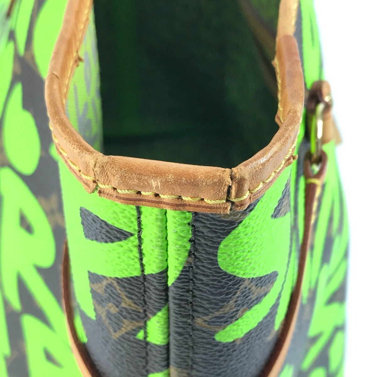 Louis Vuitton Brown Green Vert Monogram Graffiti Shoulder Bag Tote Bag (Pre-Owned)