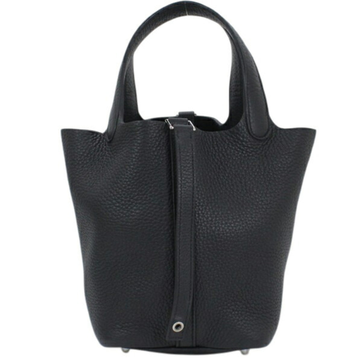Hermes Picotin Black Taurillon Clemence Leather Handbag Tote Bag (Pre-Owned)