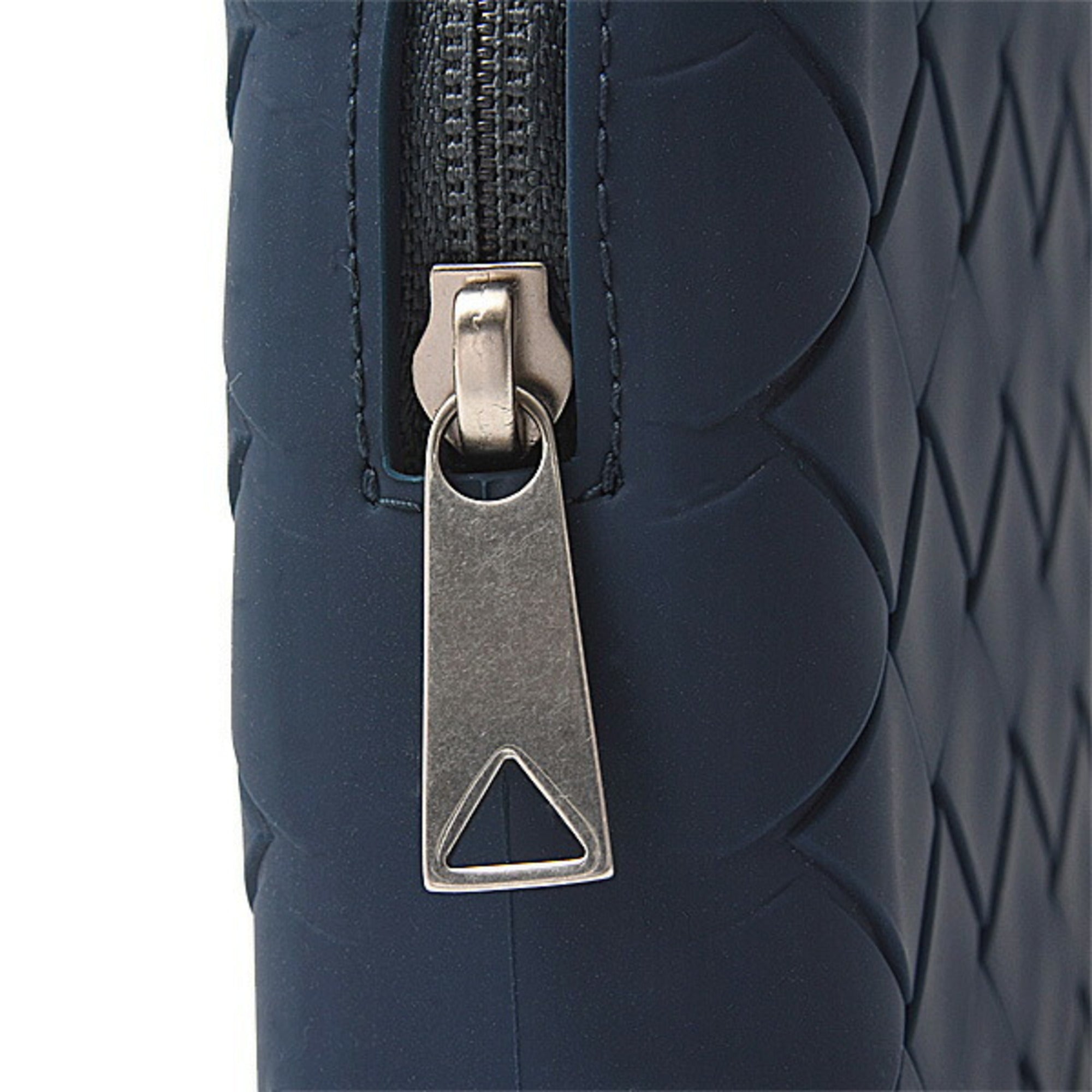 Bottega Veneta Navy Rubber Pouch (Pre-Owned)