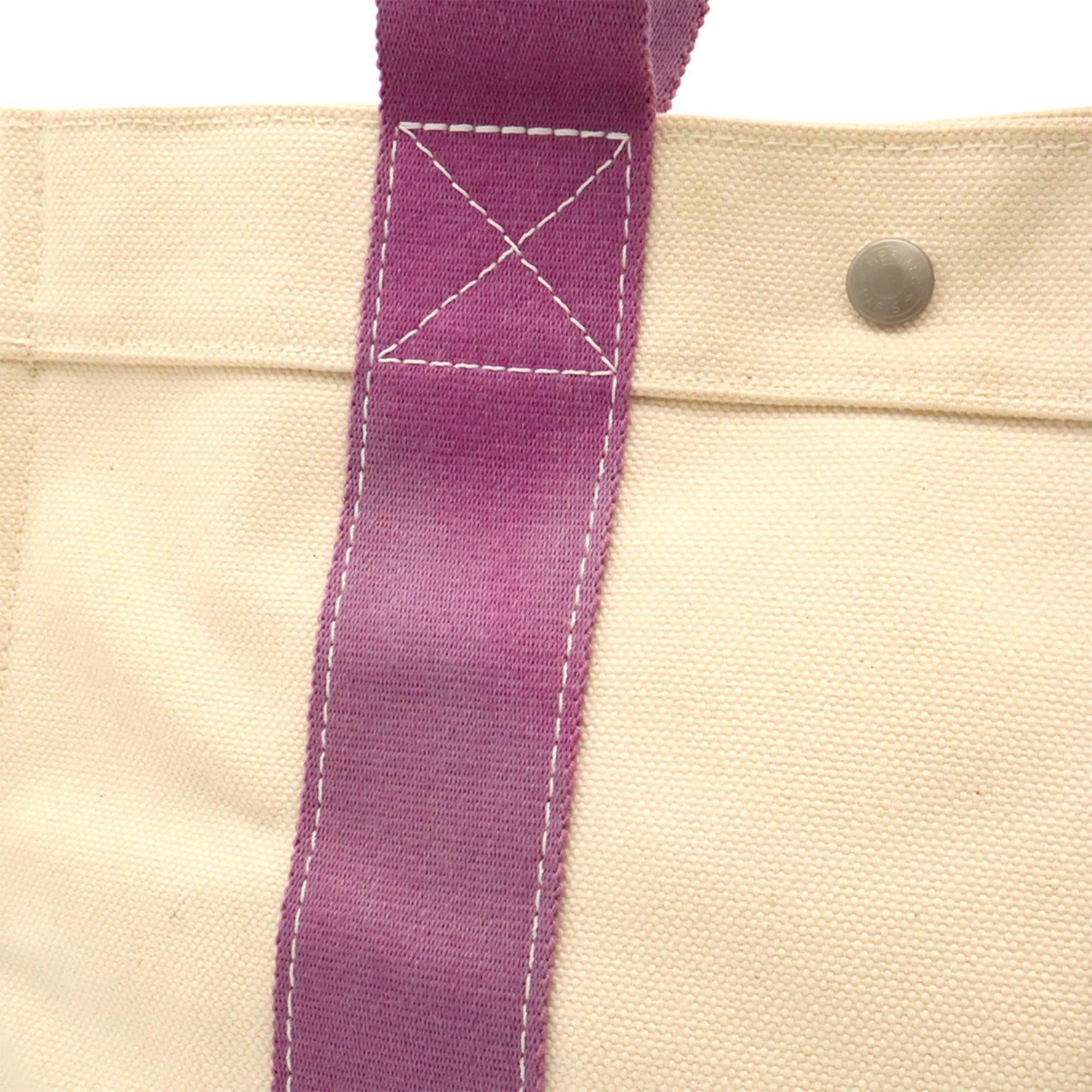 Hermes Bora Bora Natural Purple Canvas Handbag Tote Bag (Pre-Owned)