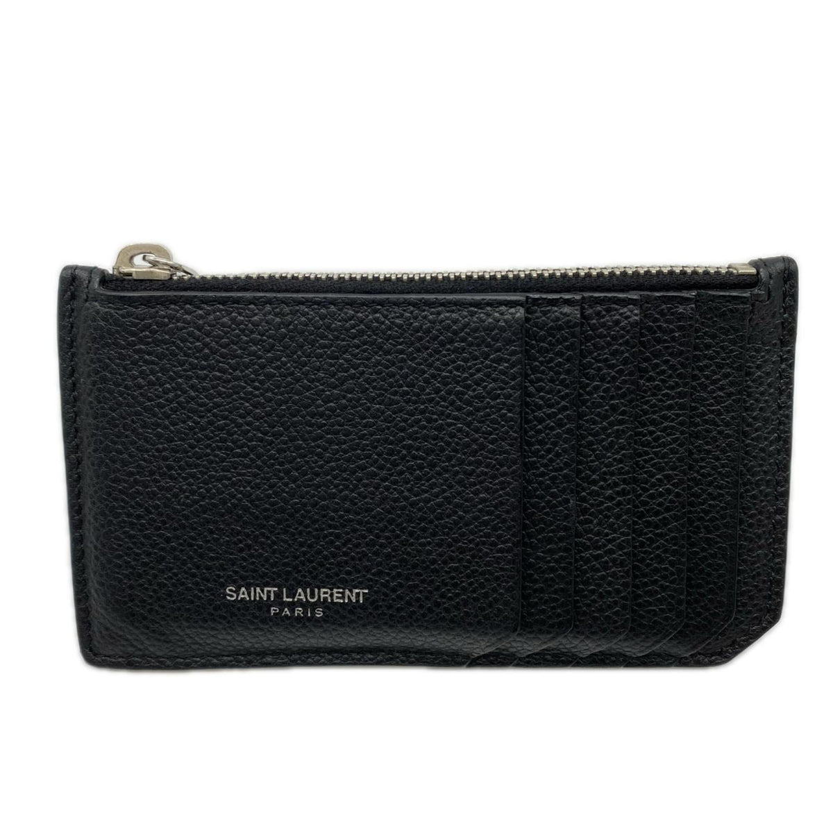 Yves Saint Laurent Black Leather Coin Purse/Coin Case (Pre-Owned)