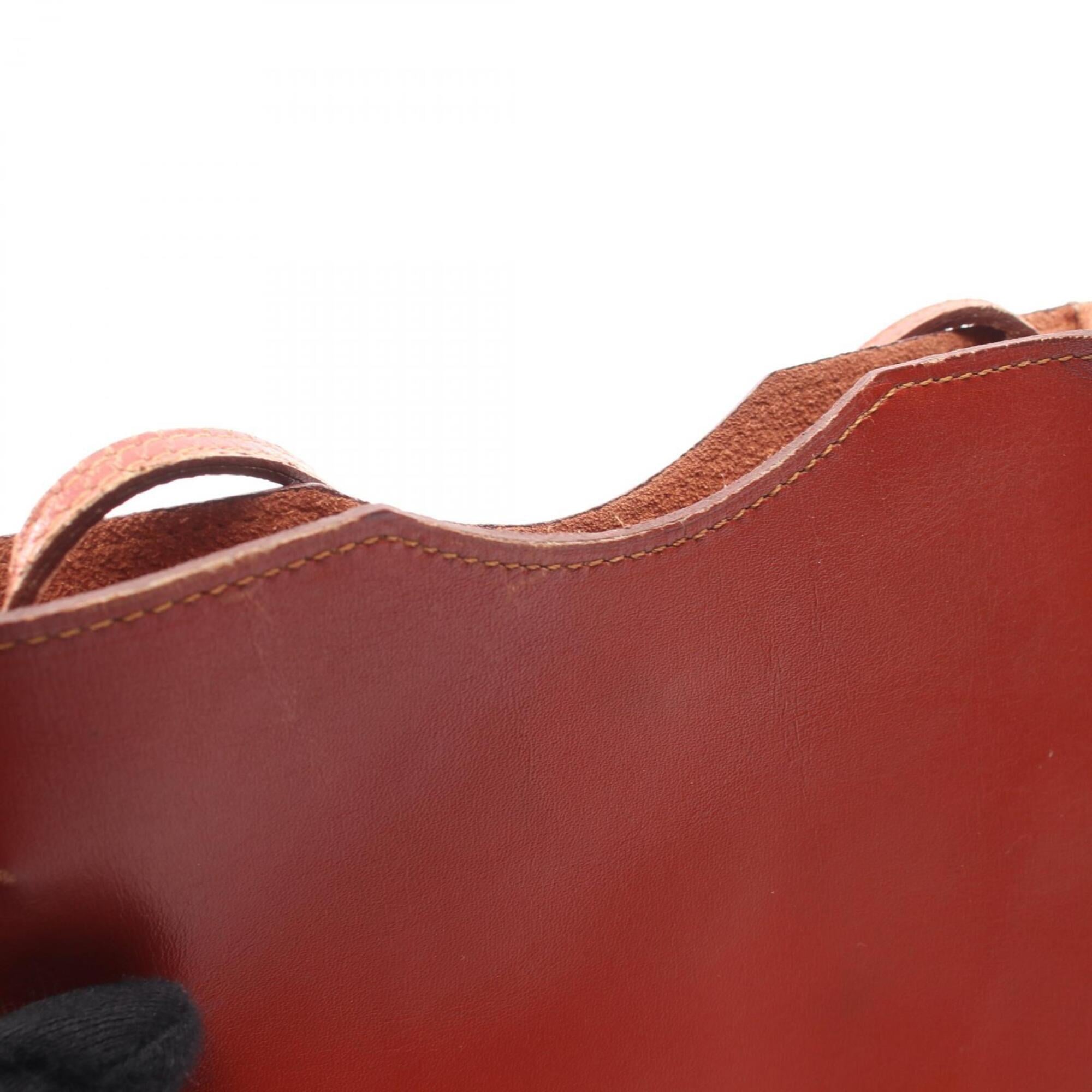 Hermes Brique Brown Box Calf Leather Handbag Shoulder Bag (Pre-Owned)