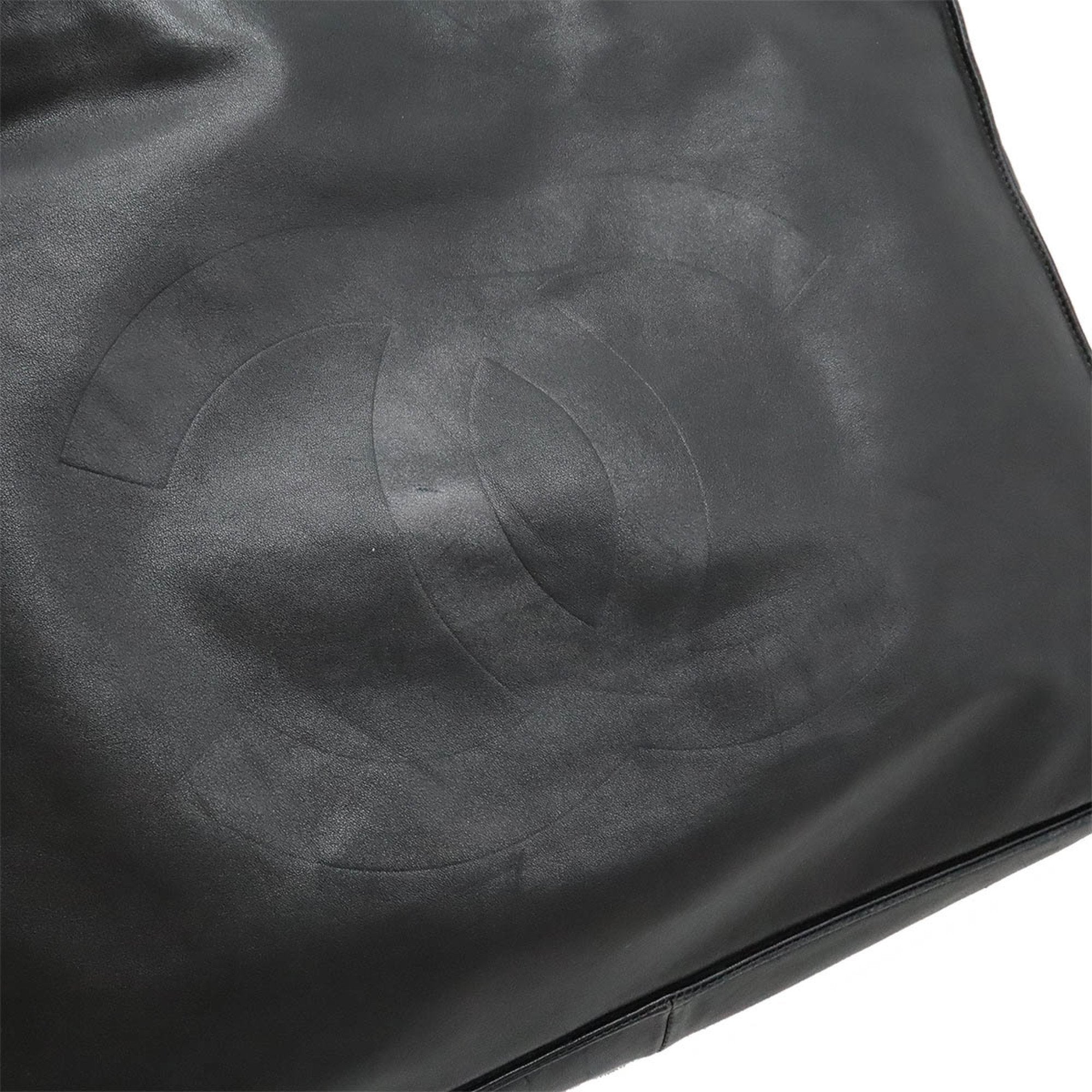 Chanel Black Leather Shoulder Bag Tote Bag (Pre-Owned)