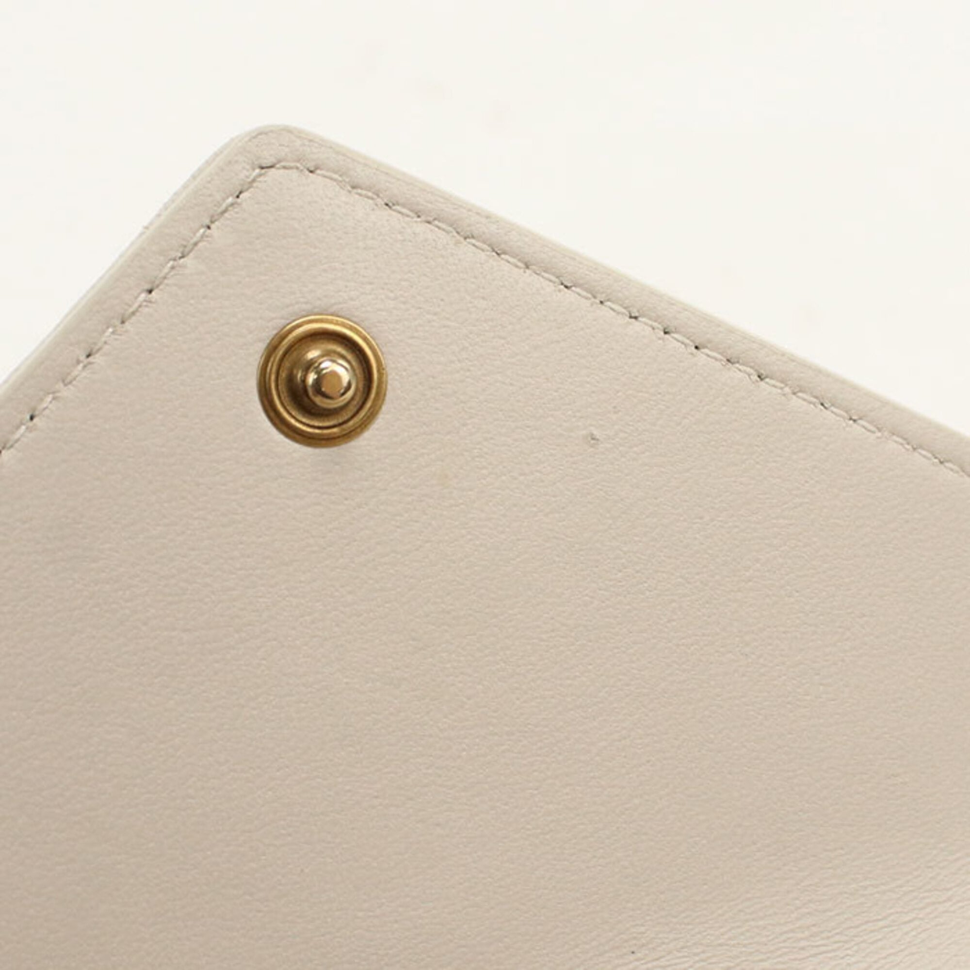 Saint Laurent Ivory Leather Wallet (Tri-Fold) (Pre-Owned)