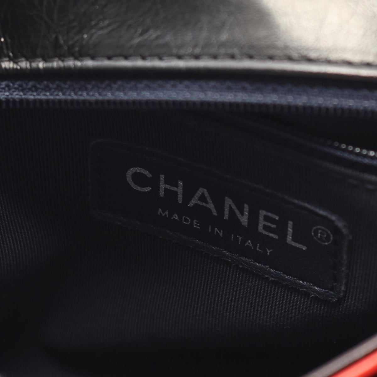 Chanel Black Navy Red Color Leather Shoulder Bag (Pre-Owned)