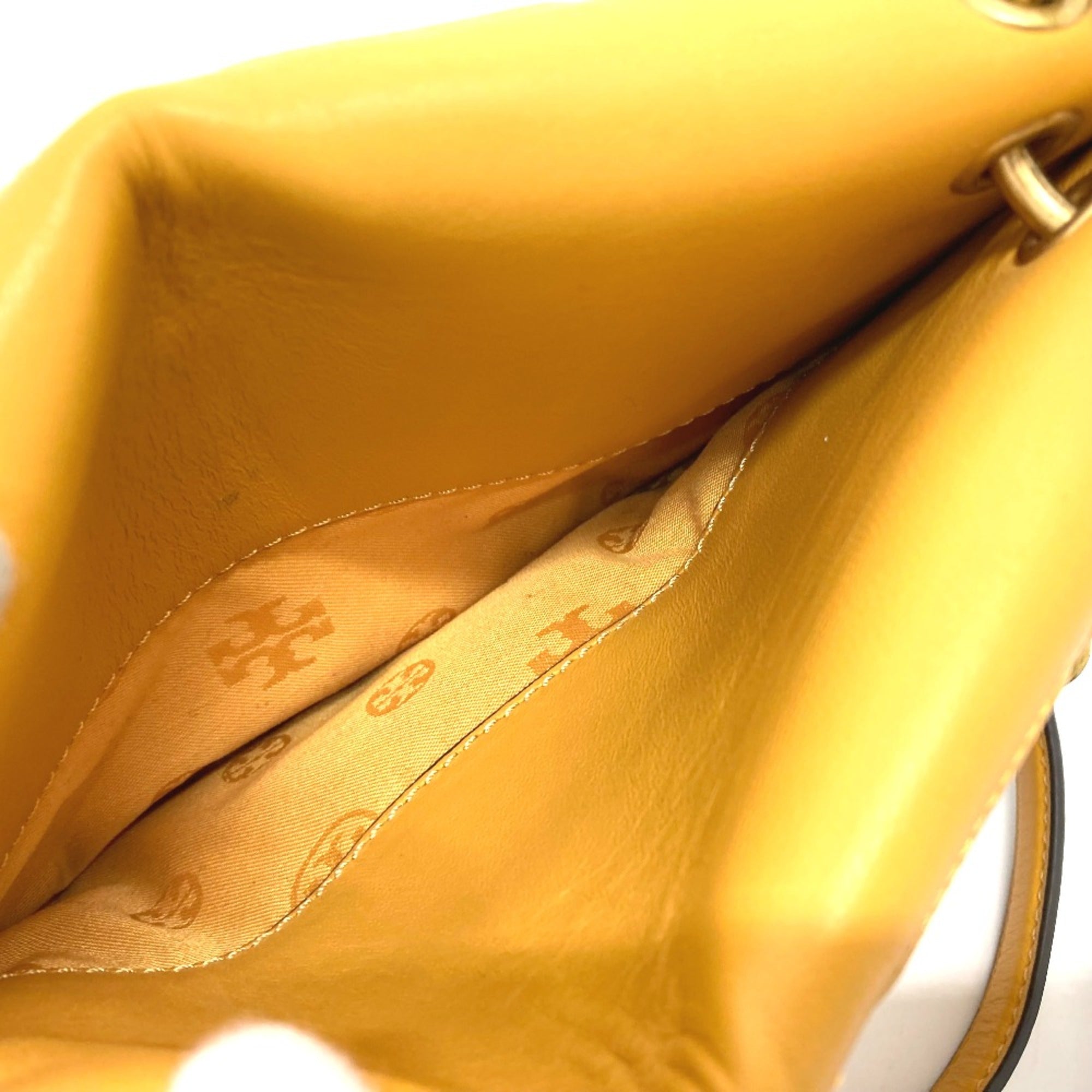 Tory Burch Yellow Leather Shoulder Bag (Pre-Owned)