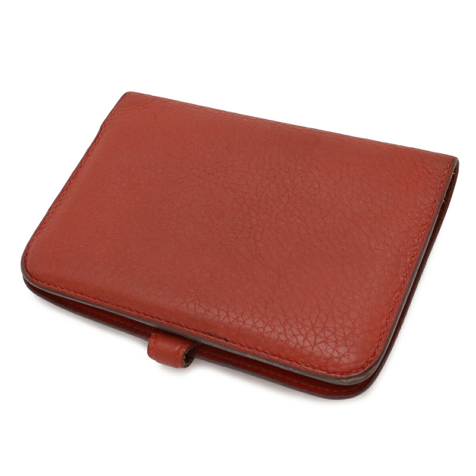 Hermes Red Color Red Brown Togo Leather Coin Purse/Coin Case (Pre-Owned)