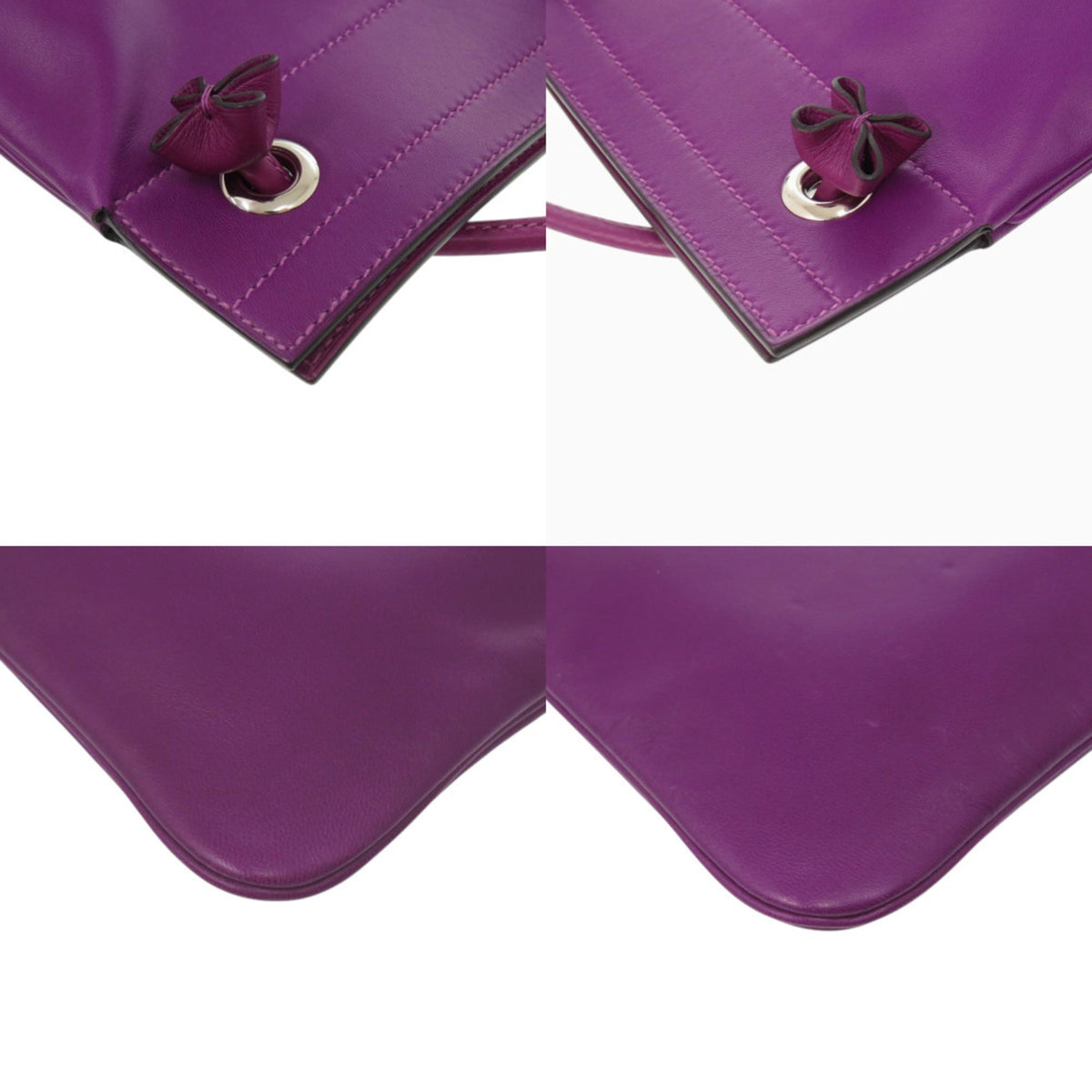 Hermes Anemone Purple Swift Leather Shoulder Bag (Pre-Owned)