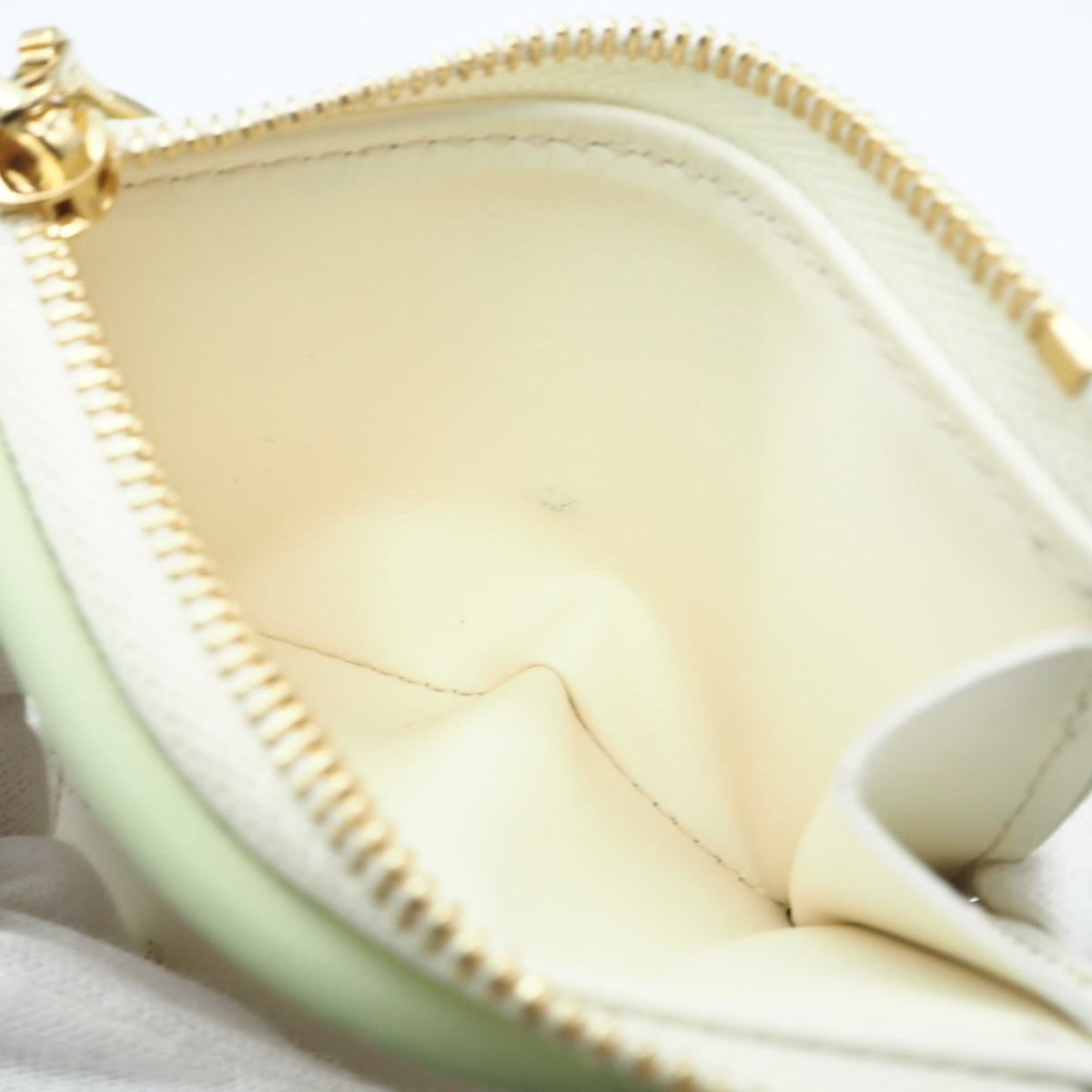 Louis Vuitton Green White Leather Wallet (Tri-Fold) (Pre-Owned)