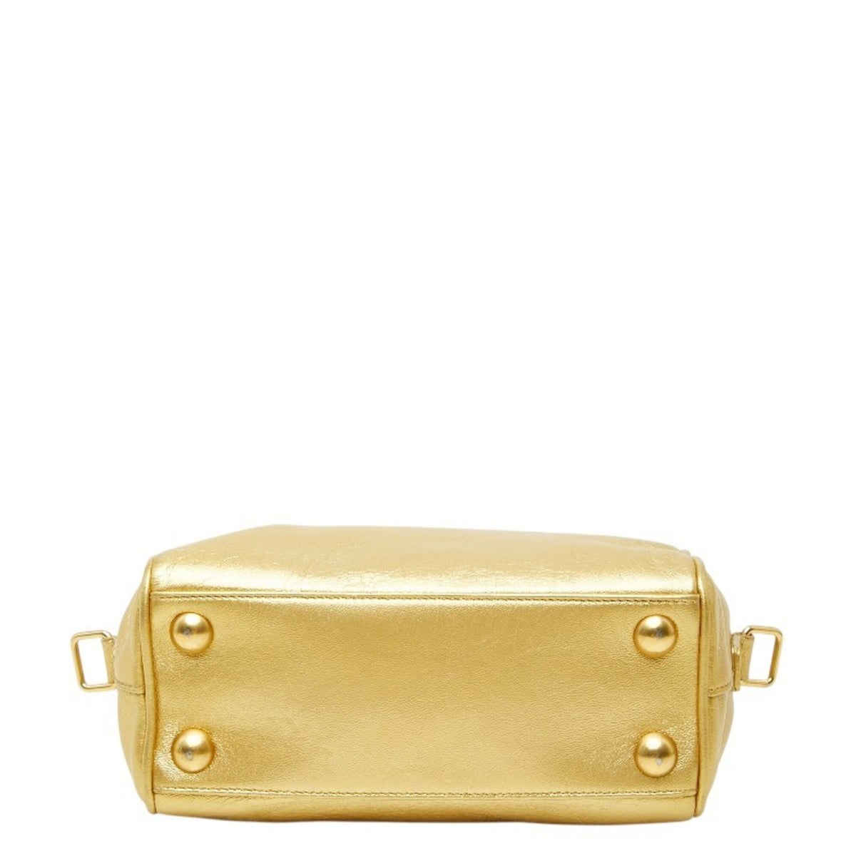 Saint Laurent Gold Leather Handbag Shoulder Bag (Pre-Owned)
