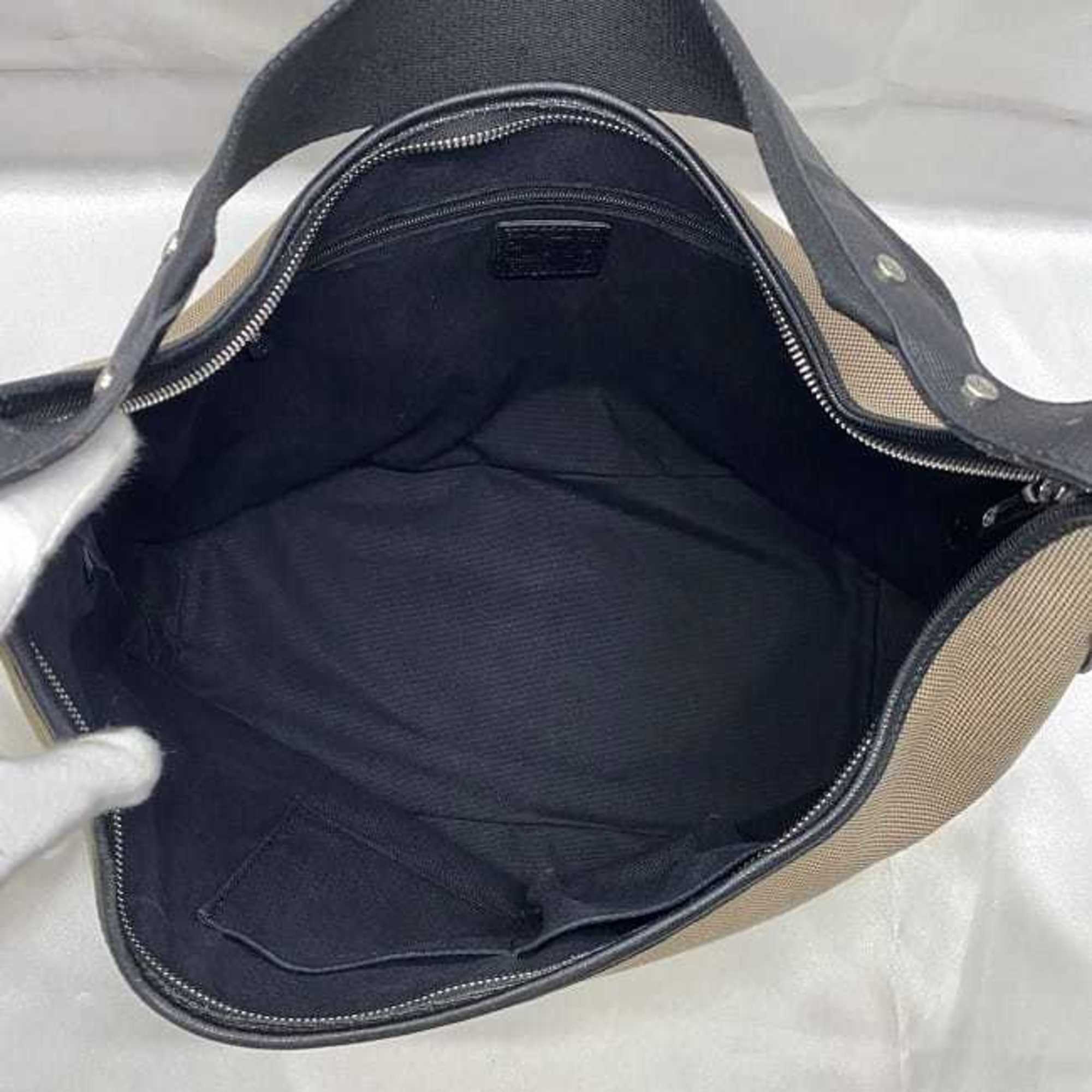 Burberry Black Canvas Shoulder Bag (Pre-Owned)