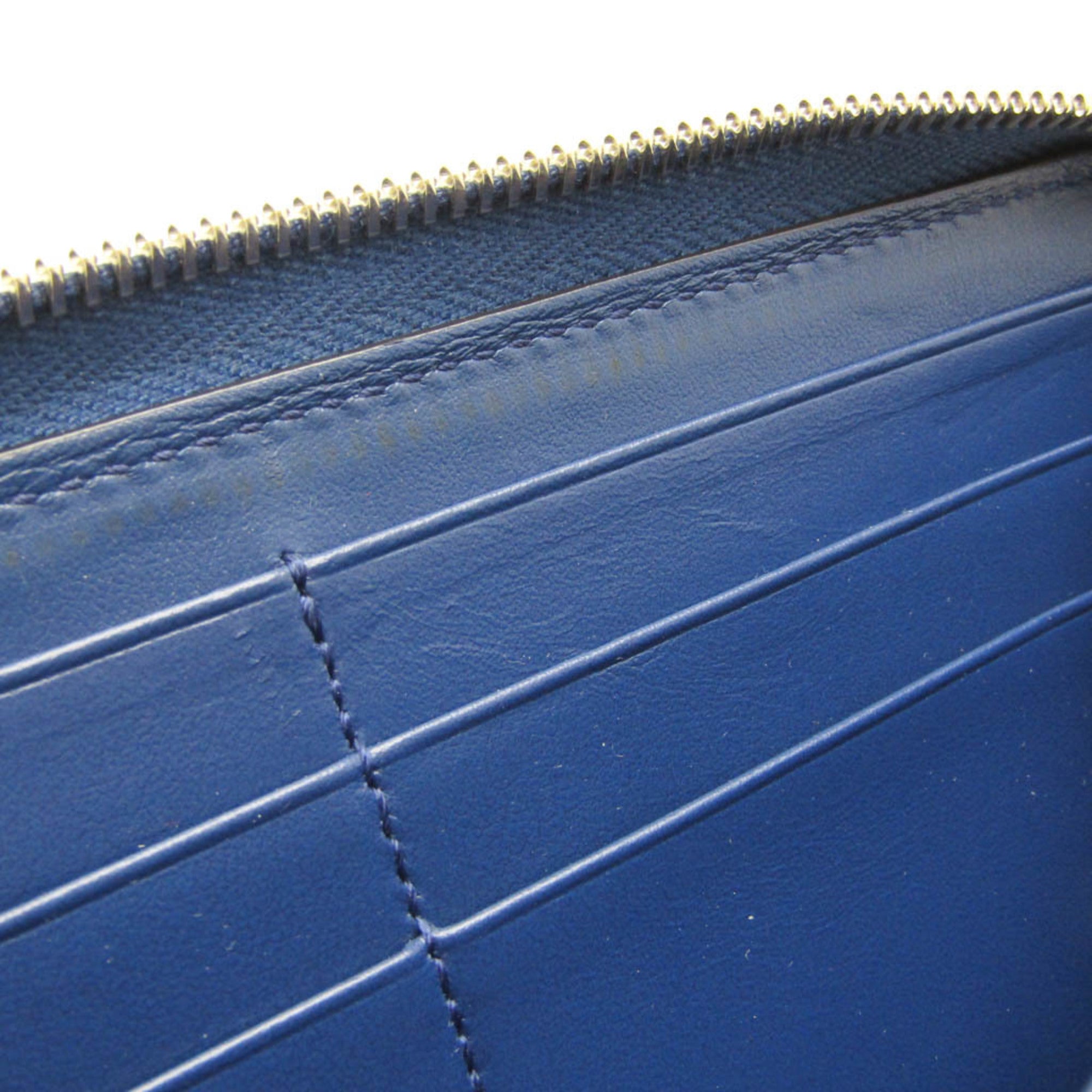 Gucci Navy Leather Long Wallet (Bi-Fold) (Pre-Owned)