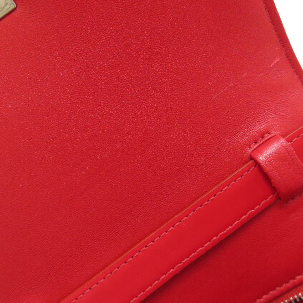 Celine Red Color Leather Shoulder Bag (Pre-Owned)