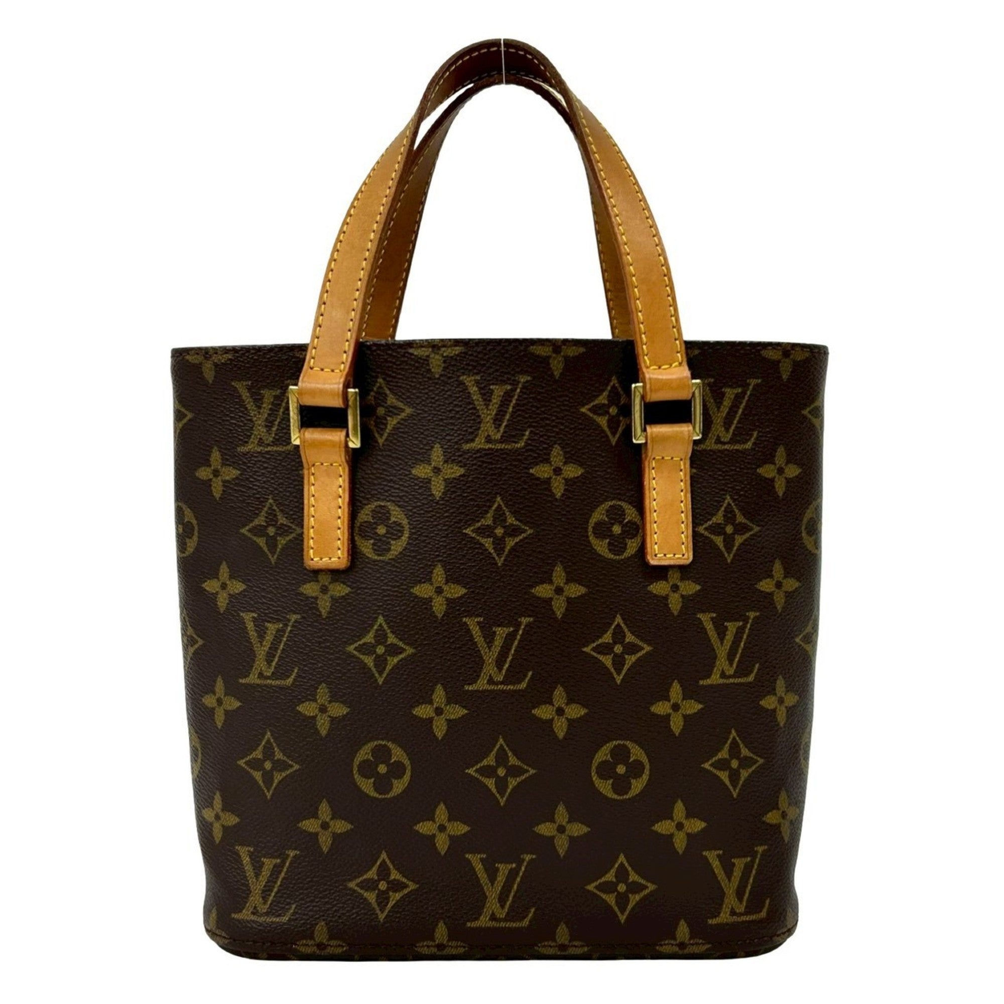 Louis Vuitton Brown Leather Pvc Handbag Tote Bag (Pre-Owned)