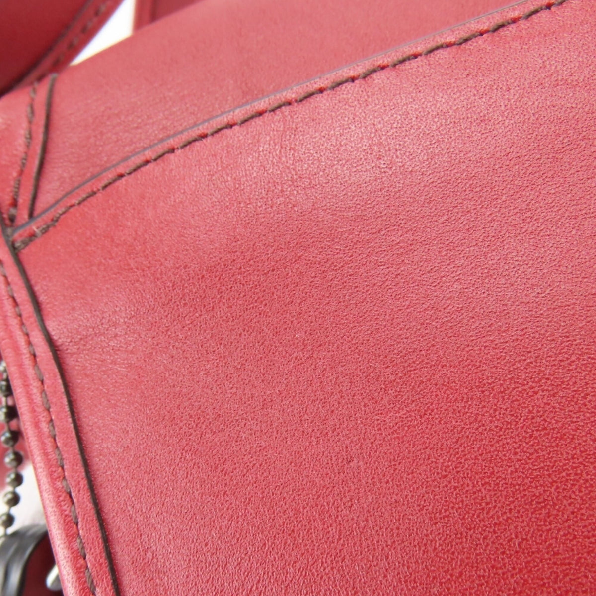 Coach Red Color Leather Pochette Shoulder Bag (Pre-Owned)