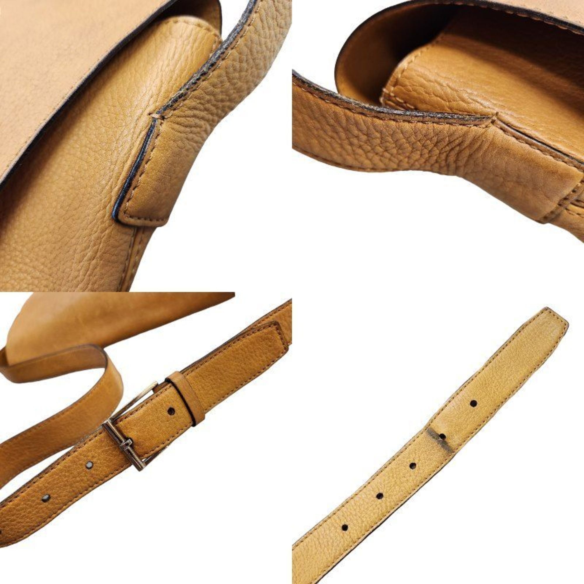 Celine Brown Yellow Leather Shoulder Bag (Pre-Owned)