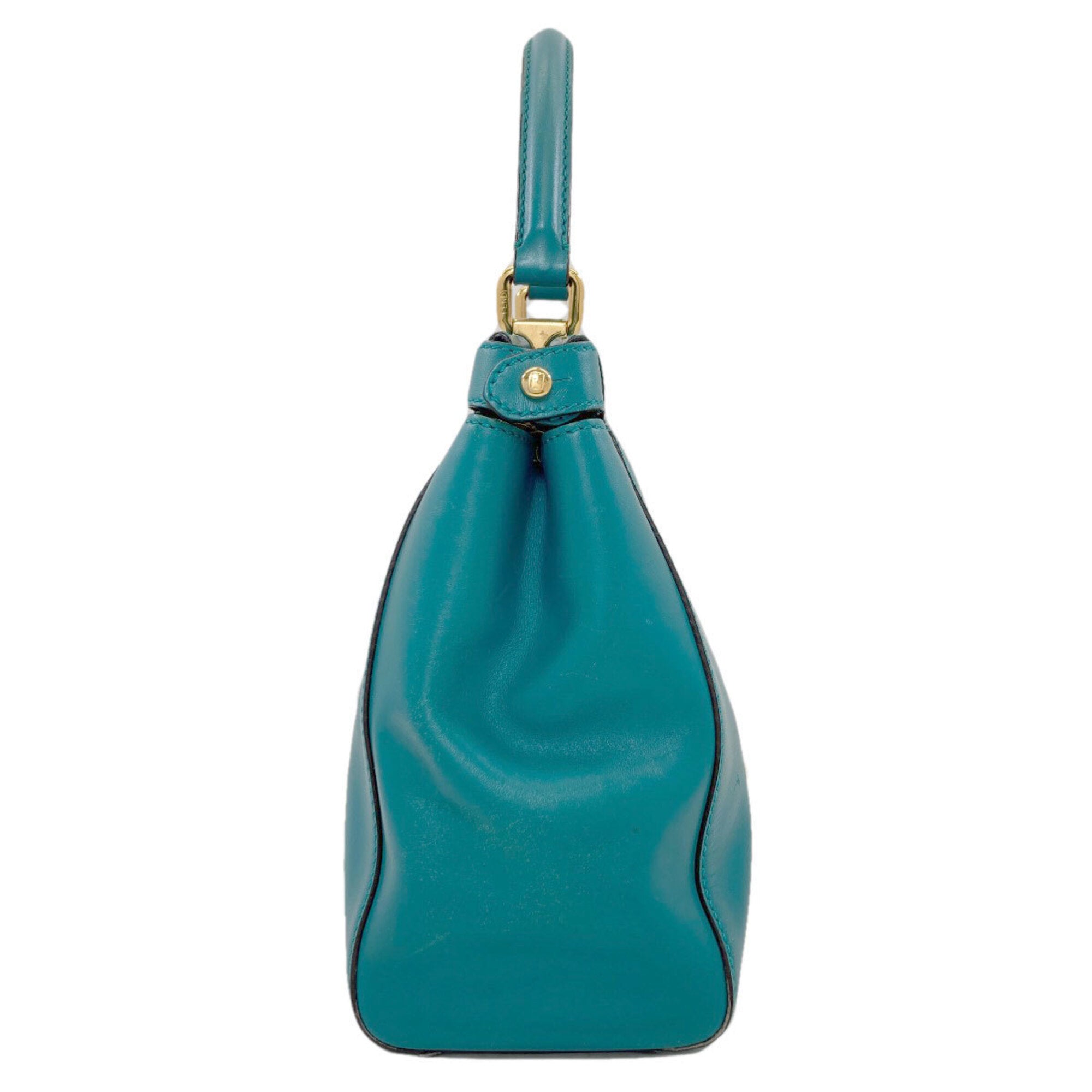 Fendi Turquoise Leather Handbag (Pre-Owned)