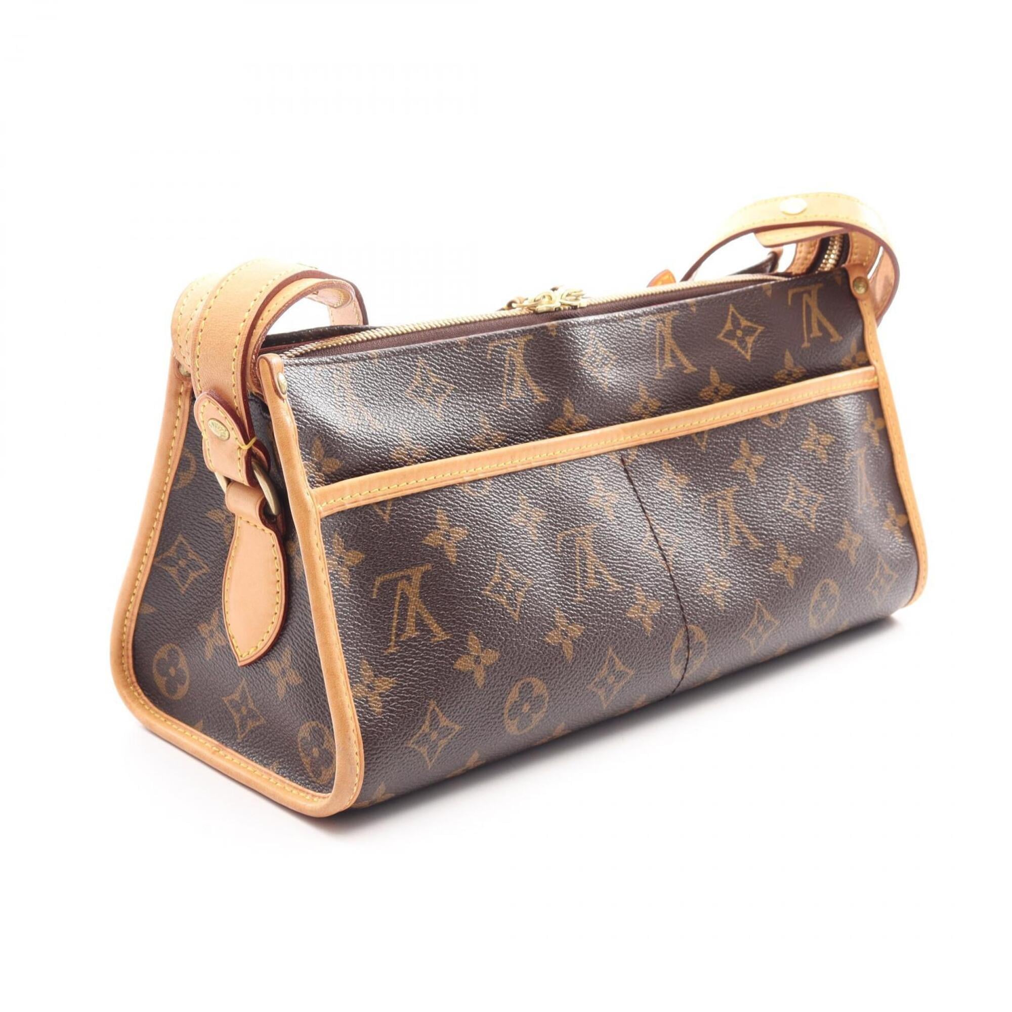 Louis Vuitton Brown Coated Canvas Leather Handbag Shoulder Bag (Pre-Owned)