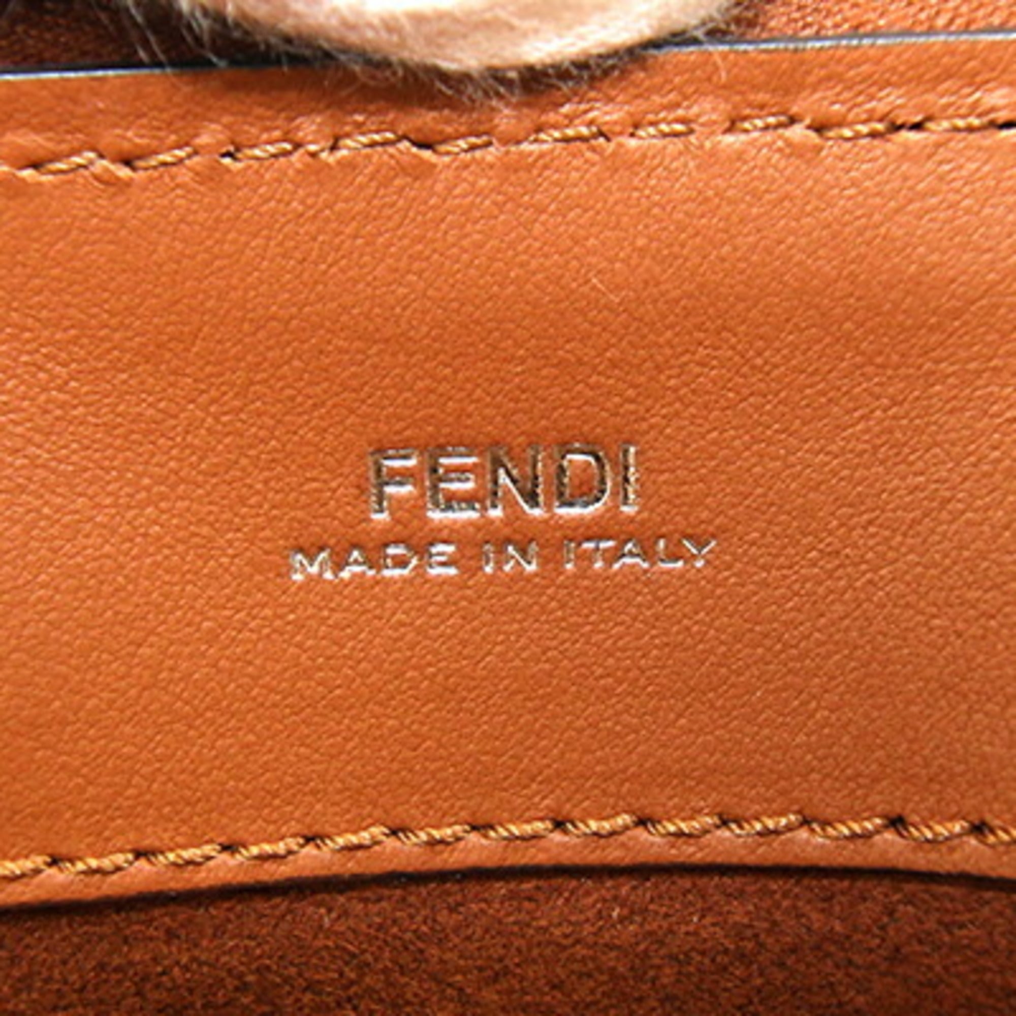 Fendi Brown Leather Handbag Pouch Shoulder Bag (Pre-Owned)