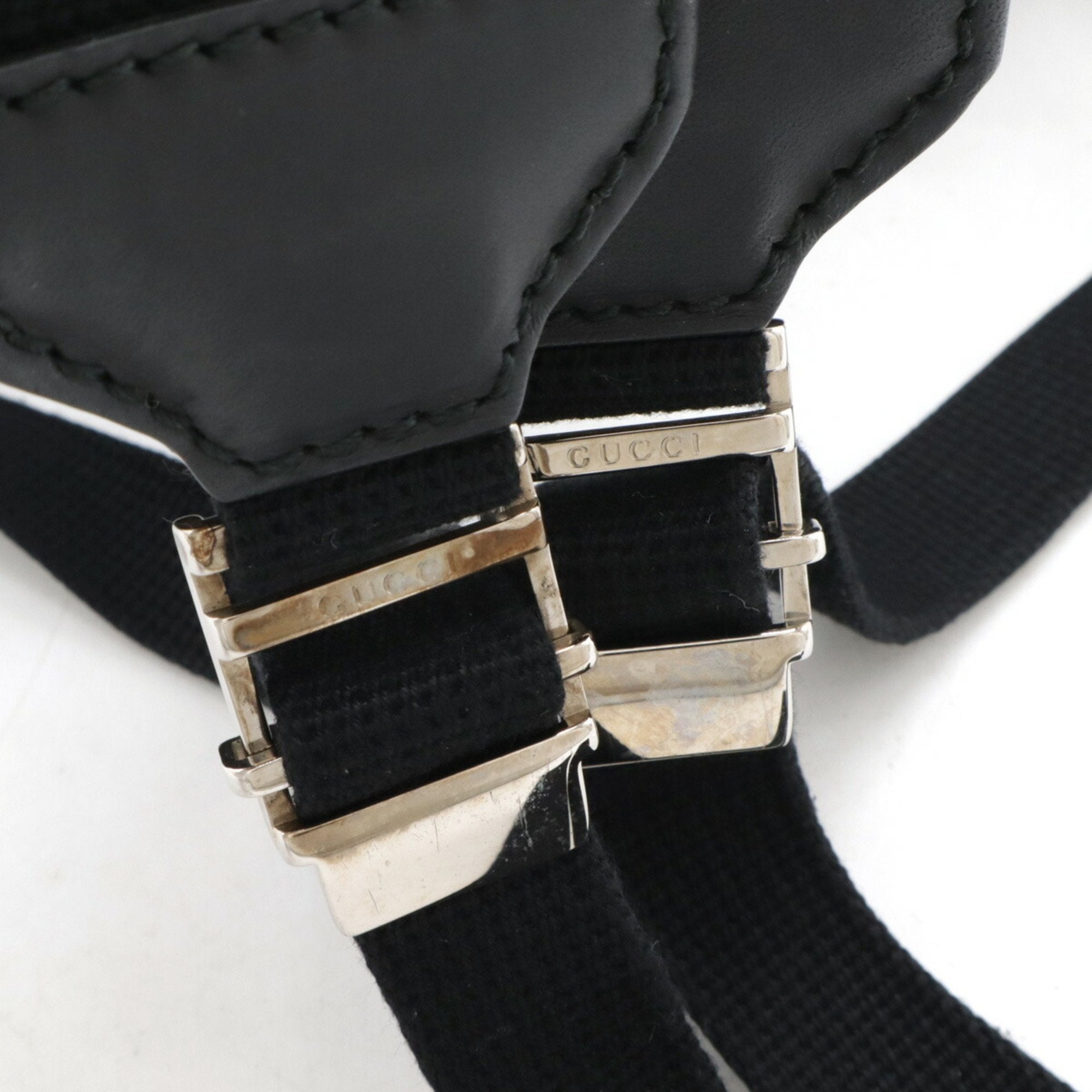 Gucci Black Rubber Leather Backpack (Pre-Owned)