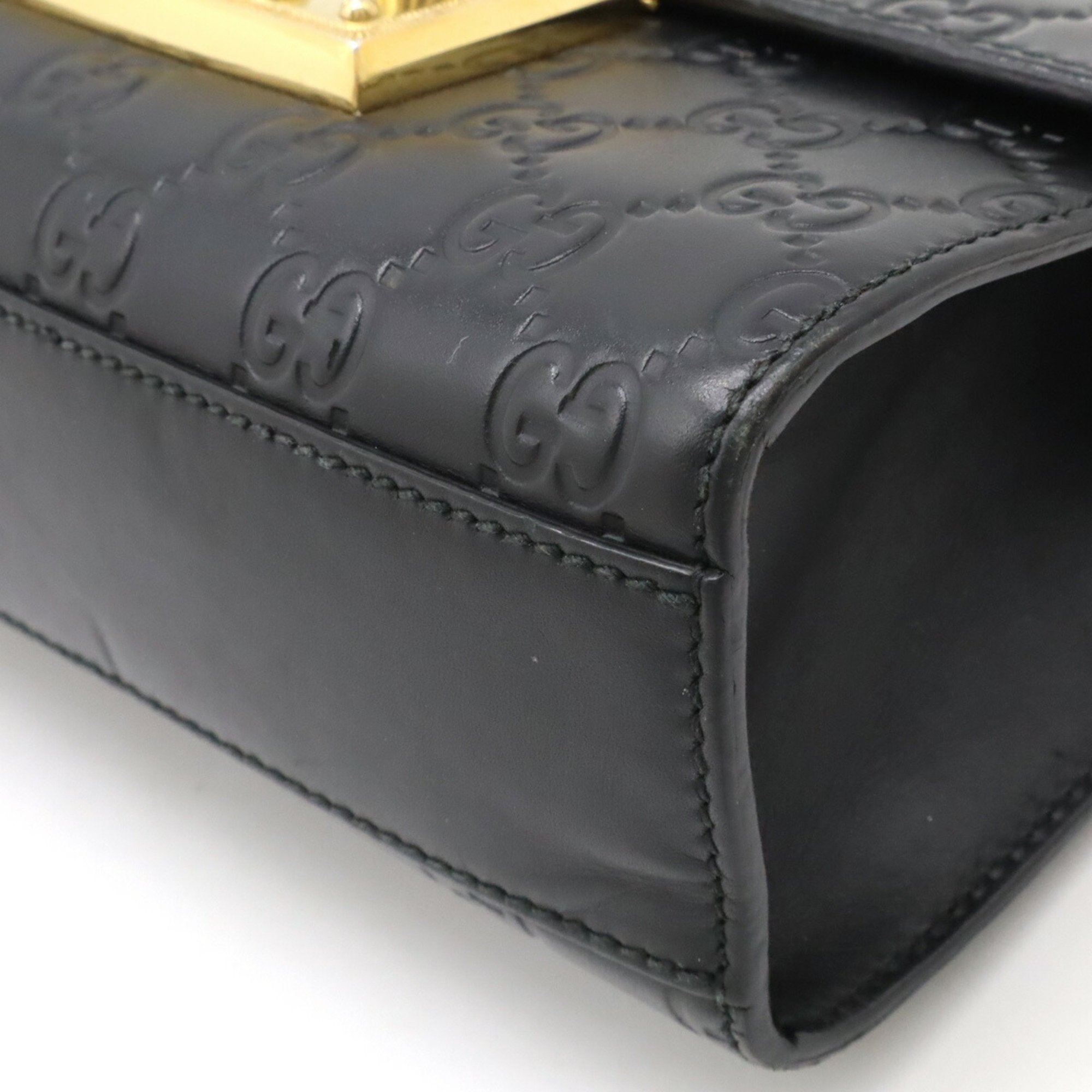 Gucci Guccissima Black Gg Leather Shoulder Bag (Pre-Owned)