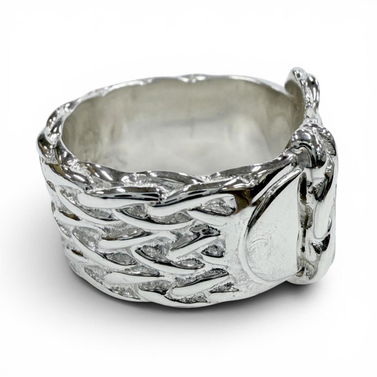 Hermes Silver Silver 925 Band Ring (Pre-Owned)