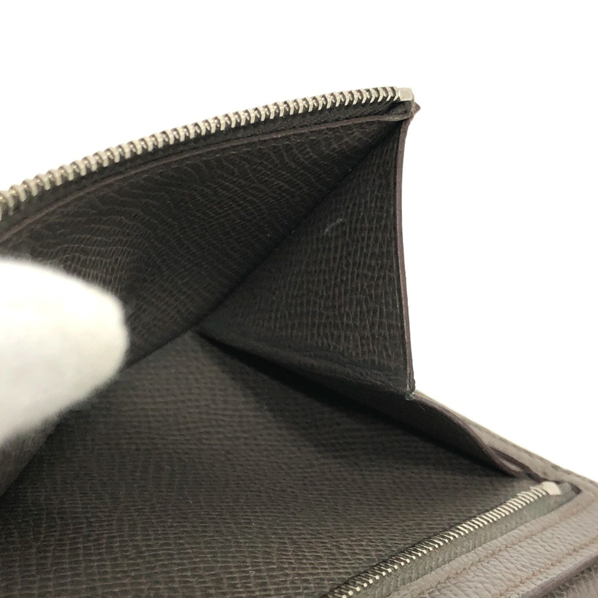 Hermes Gray Leather Long Wallet (Bi-Fold) (Pre-Owned)