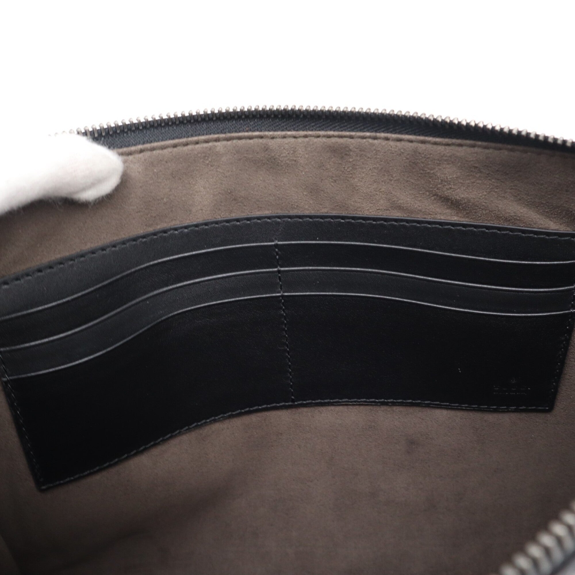 Gucci Guccissima Black Leather Clutch Bag (Pre-Owned)