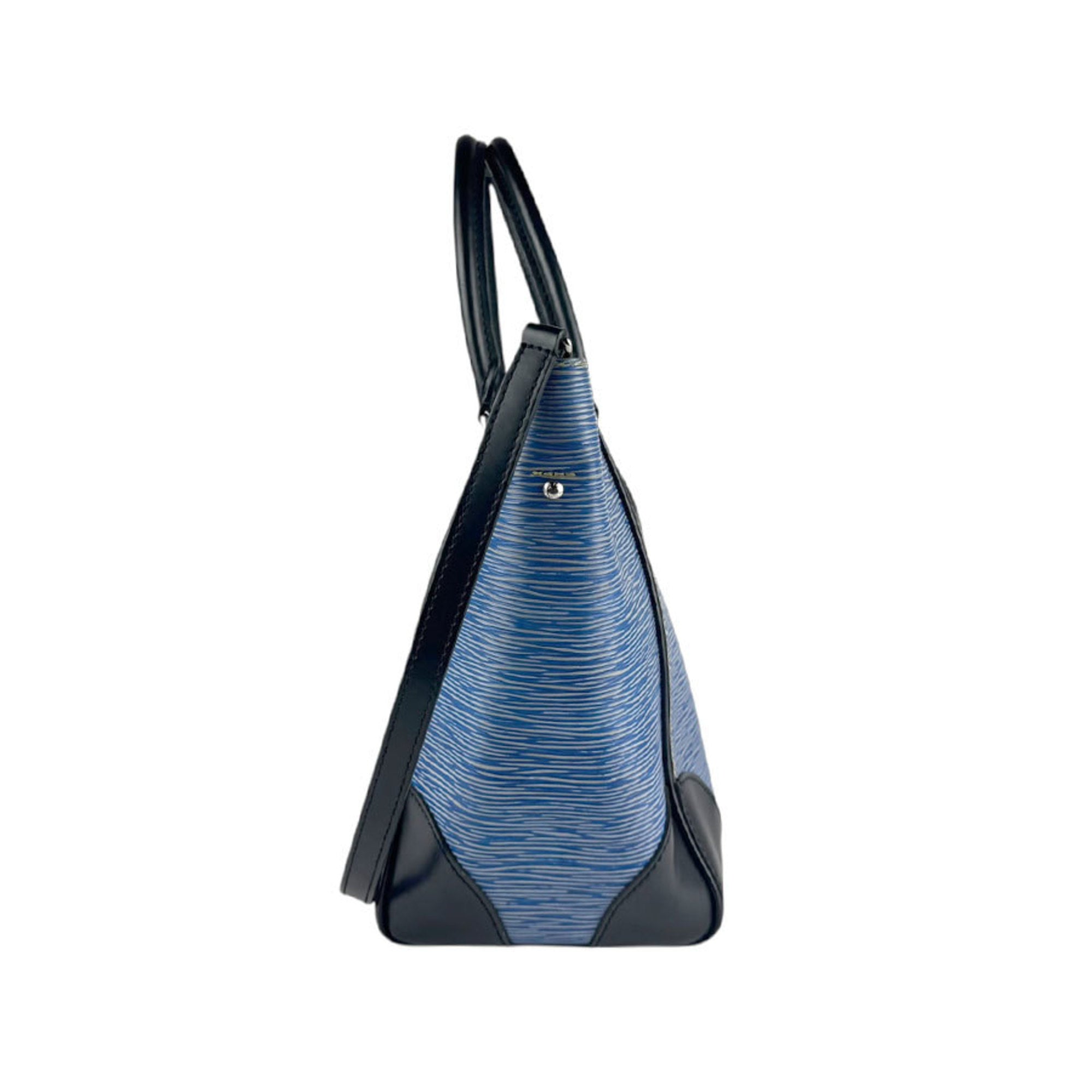 Louis Vuitton Black Blue Epi Leather Handbag Shoulder Bag (Pre-Owned)
