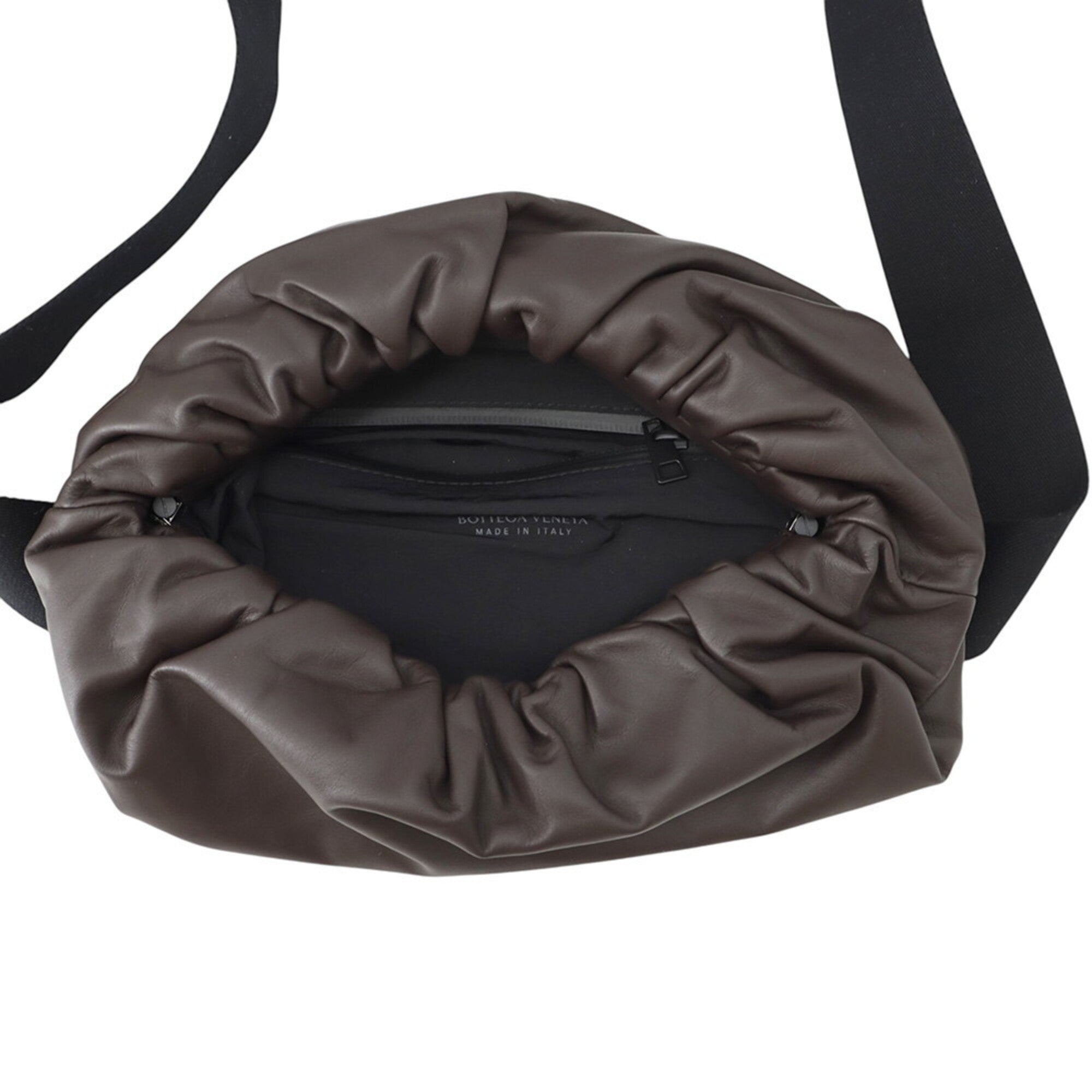 Bottega Veneta Dark Brown Leather Pouch Sling Bag (Pre-Owned)