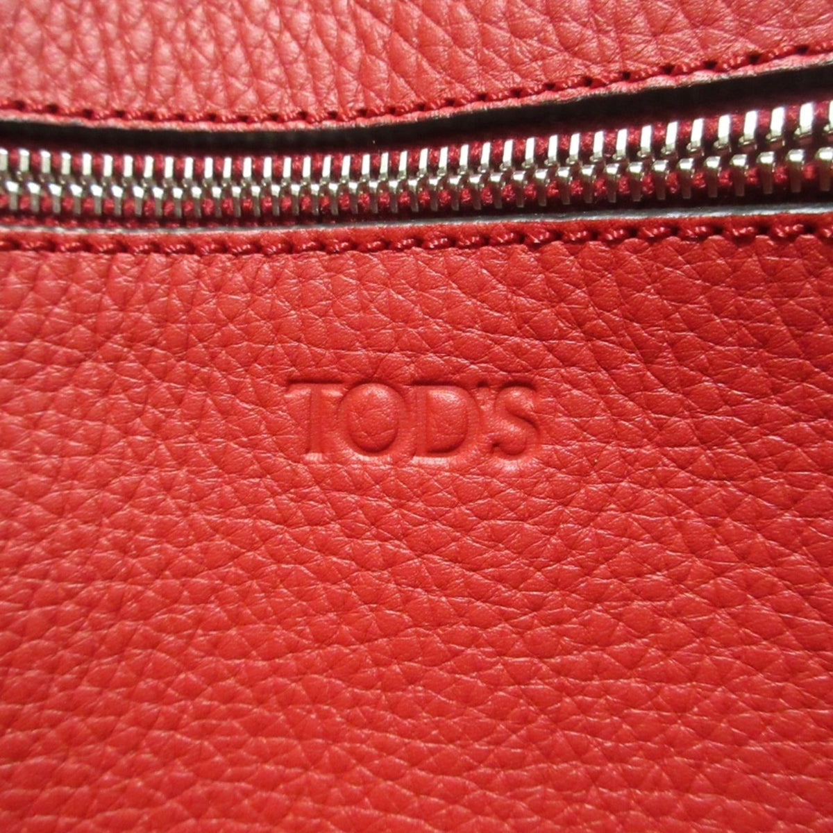 Tod's Red Color Leather Shoulder Bag Tote Bag (Pre-Owned)