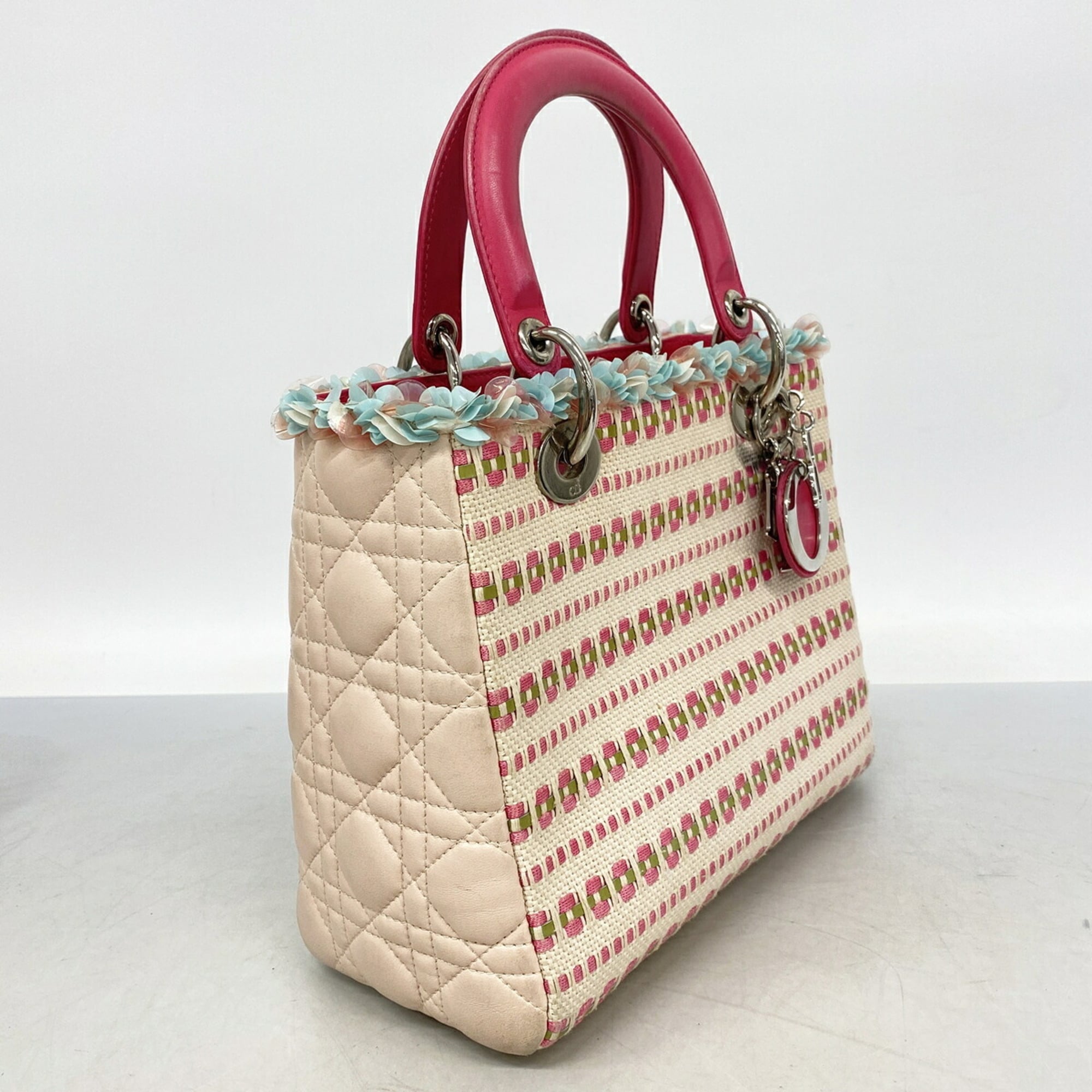 Christian Dior Multi-Color Canvas Leather Handbag (Pre-Owned)