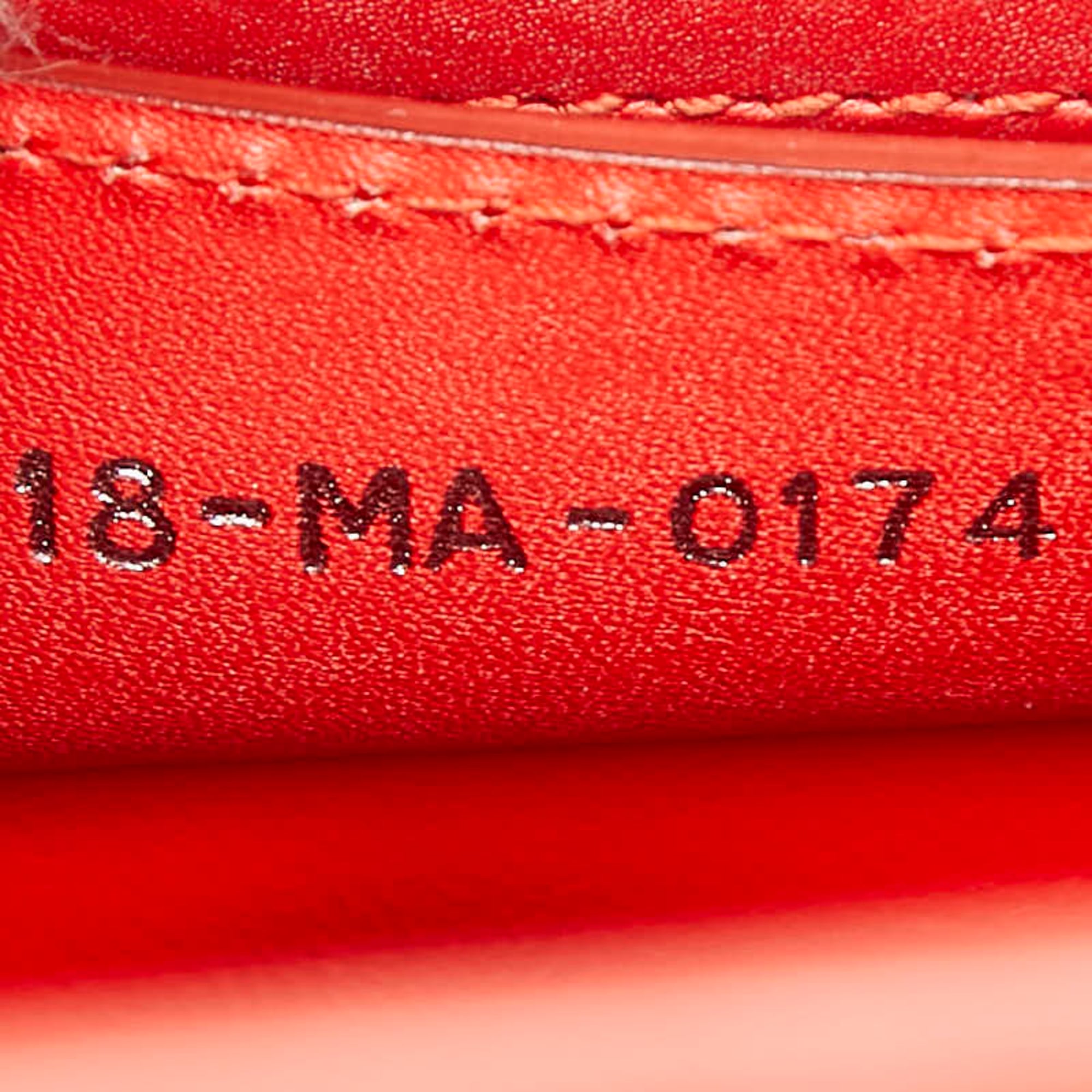 Christian Dior Red Color Leather Handbag Shoulder Bag (Pre-Owned)